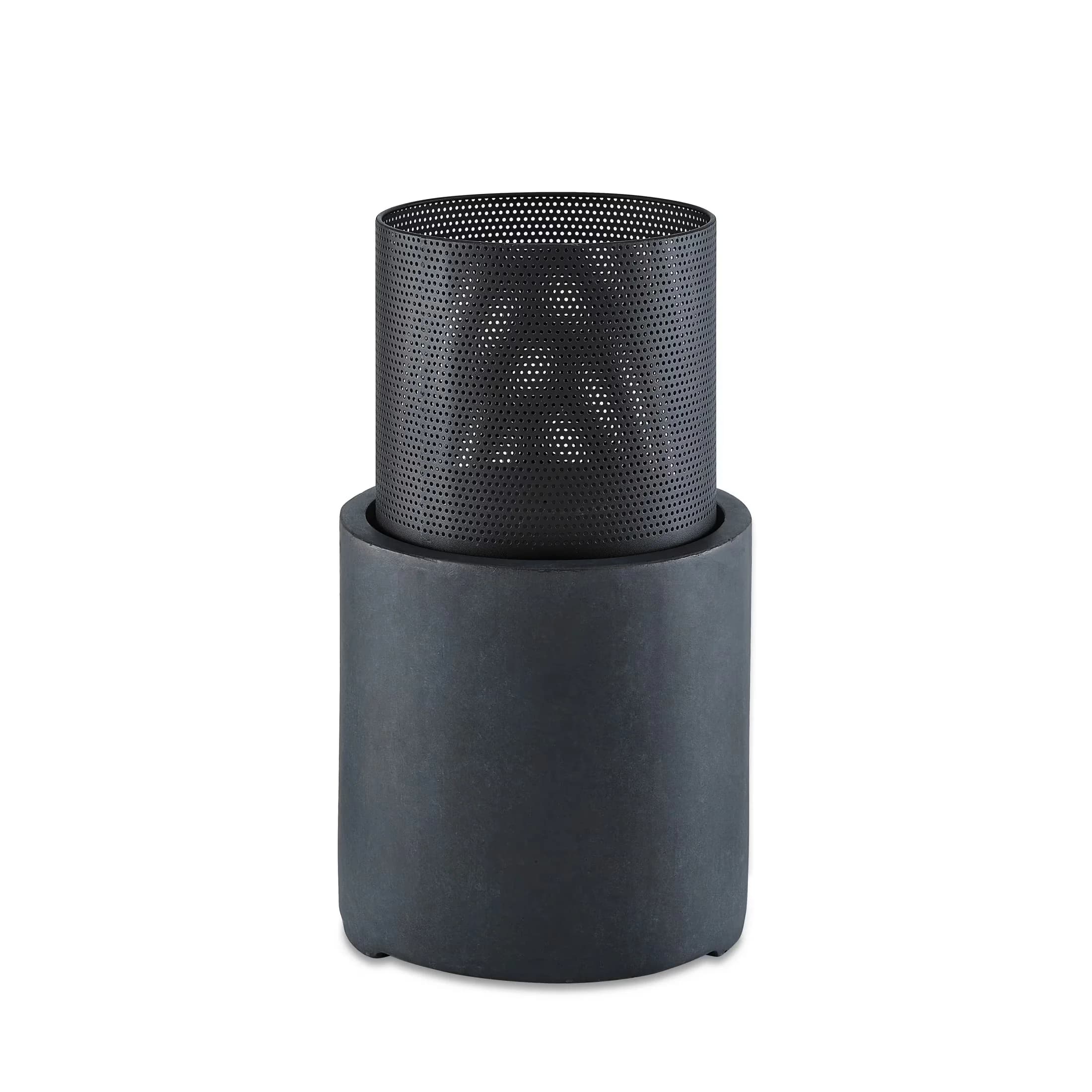 Versatile Outdoor Heating with Portable, 22" Wood Burning Faux Stone Fire Column - Gray Fiberglass And Iron Model AA5518