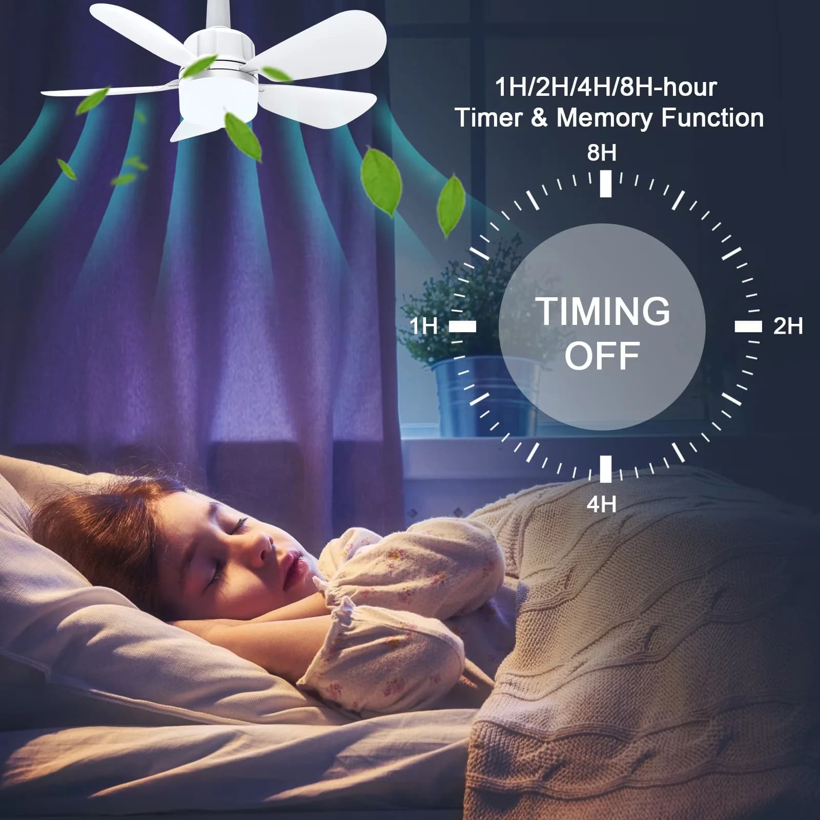 Modern Ceiling Fan with LED, 26W, Dimmable - White E26 - Industrial Grade Model CA7C7A