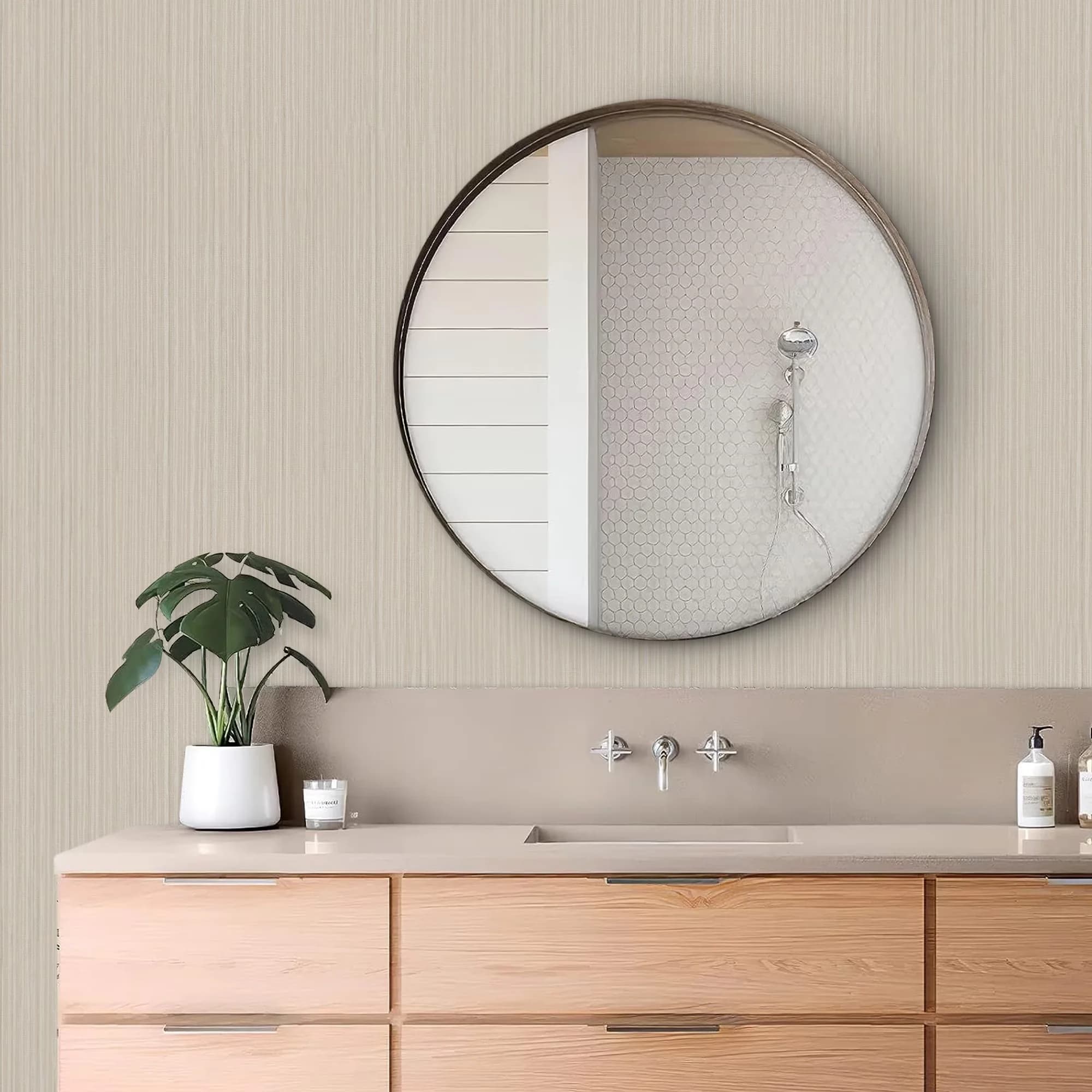Essential Wallpaper Wall Decals Wall Covering with Removable, Durable - Vinyl Silver Model 467AEB