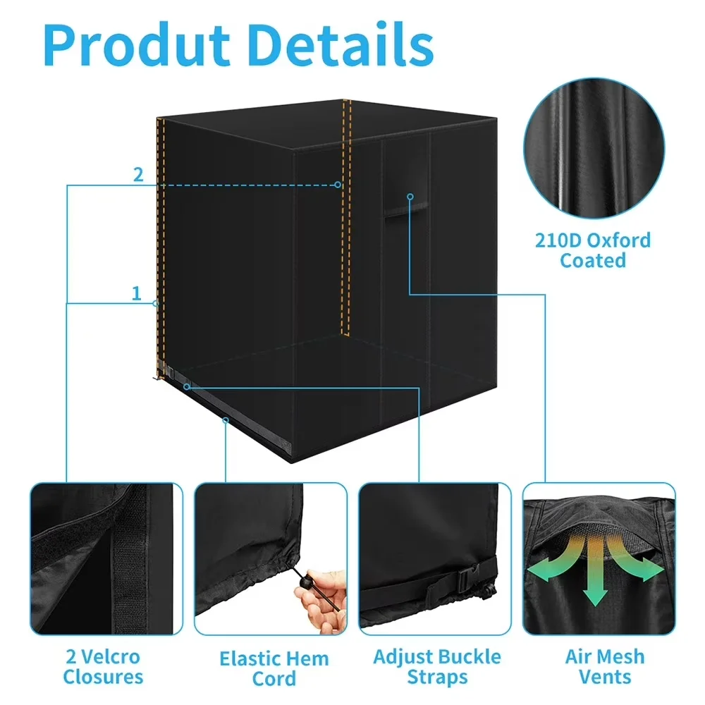 Versatile Air Conditioner with Waterproof, Type: Outdoor Air Conditioner Dust Cover - Black Oxford Waterproof Fabric Model DA5D14