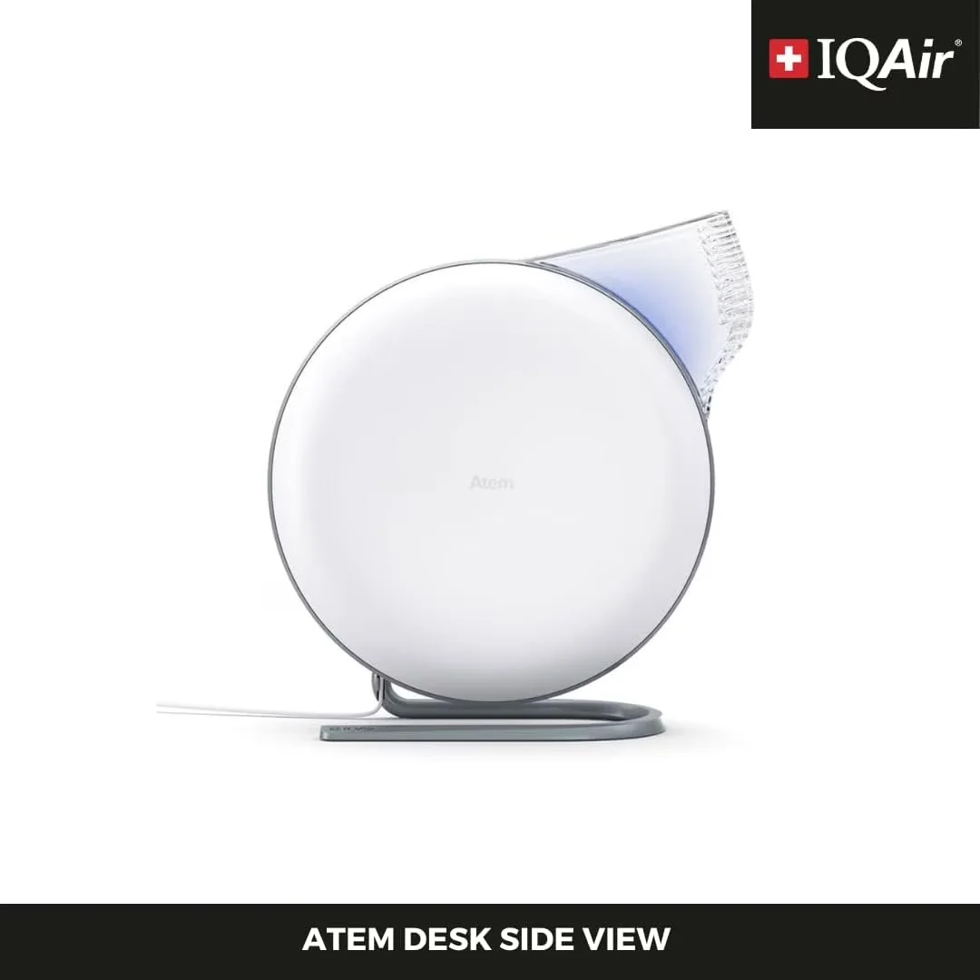 Durable Air Purifier with odors and gasses, Atem Desk Personal HyperHEPA, asthma triggers - White Model 9957C0