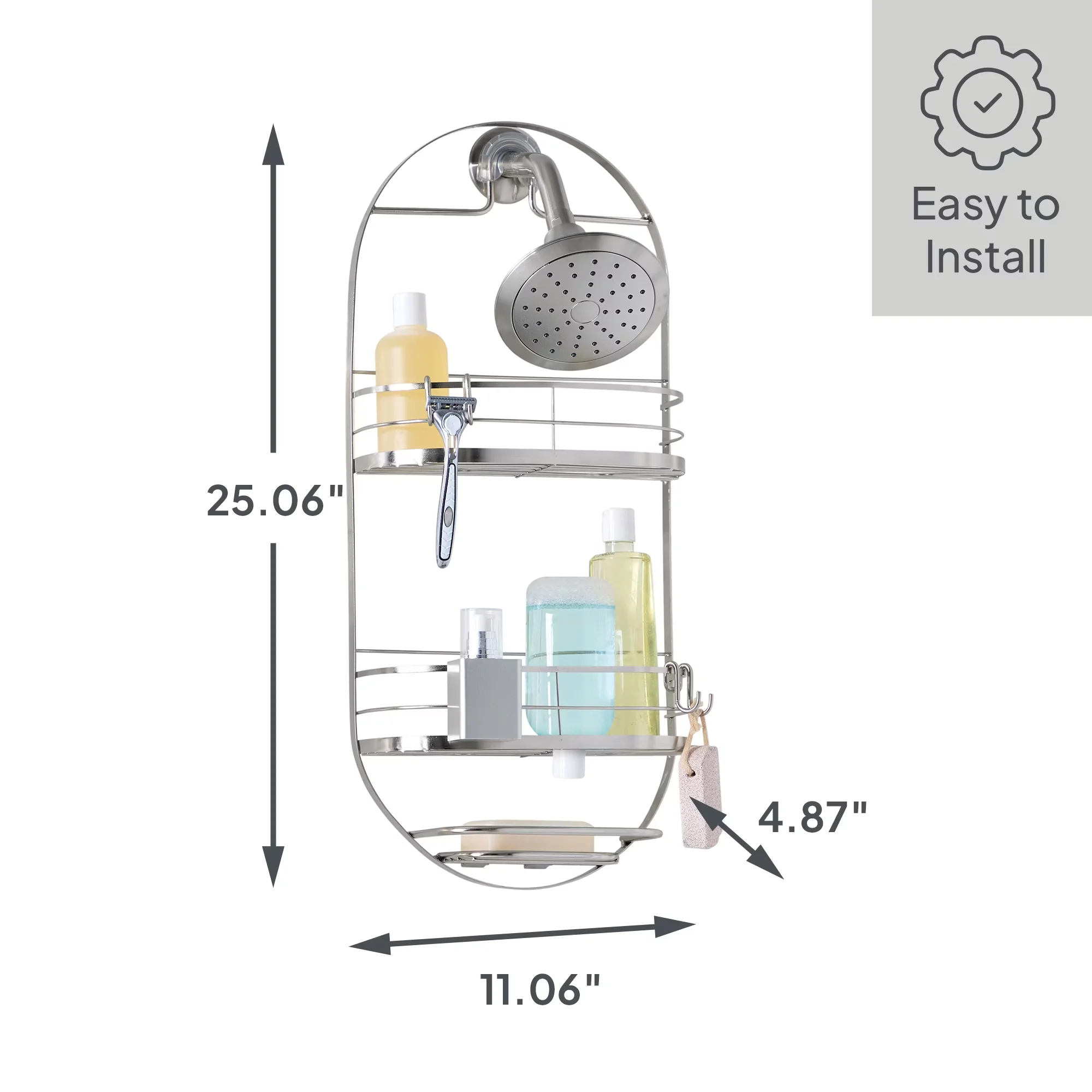 Bathroom Renovation Classic with Hanging, Rust Resistant - Silver Steel Model DD56C9