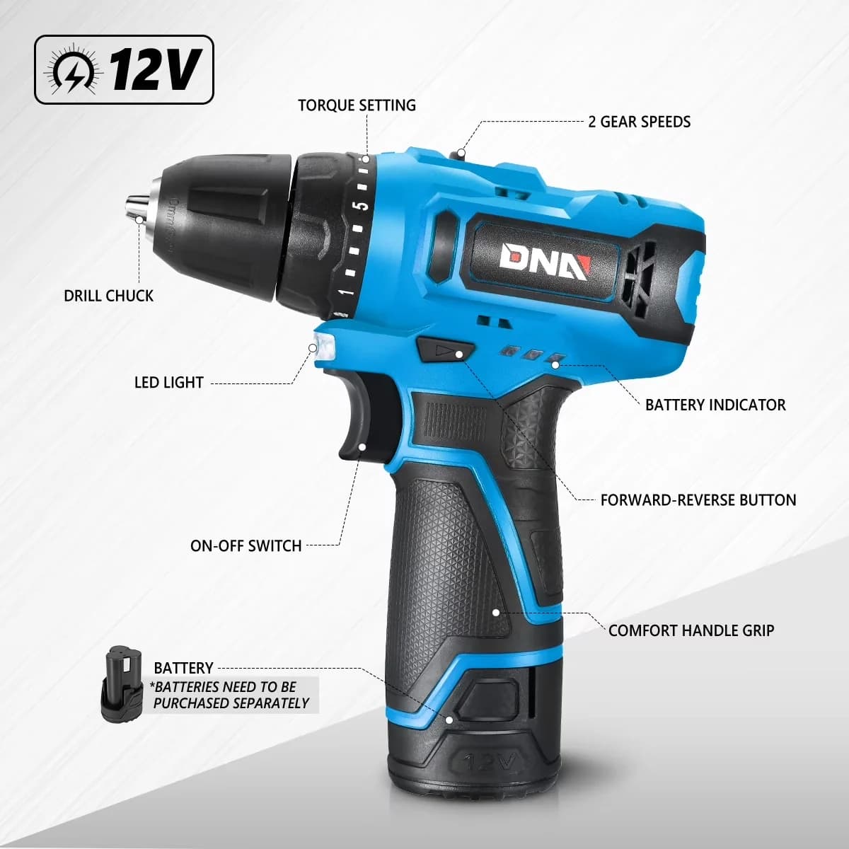 Innovative Power Saw with Battery, 12V, TOOLS-00157 12V - Blue - Contemporary Style Model 0FA3A7