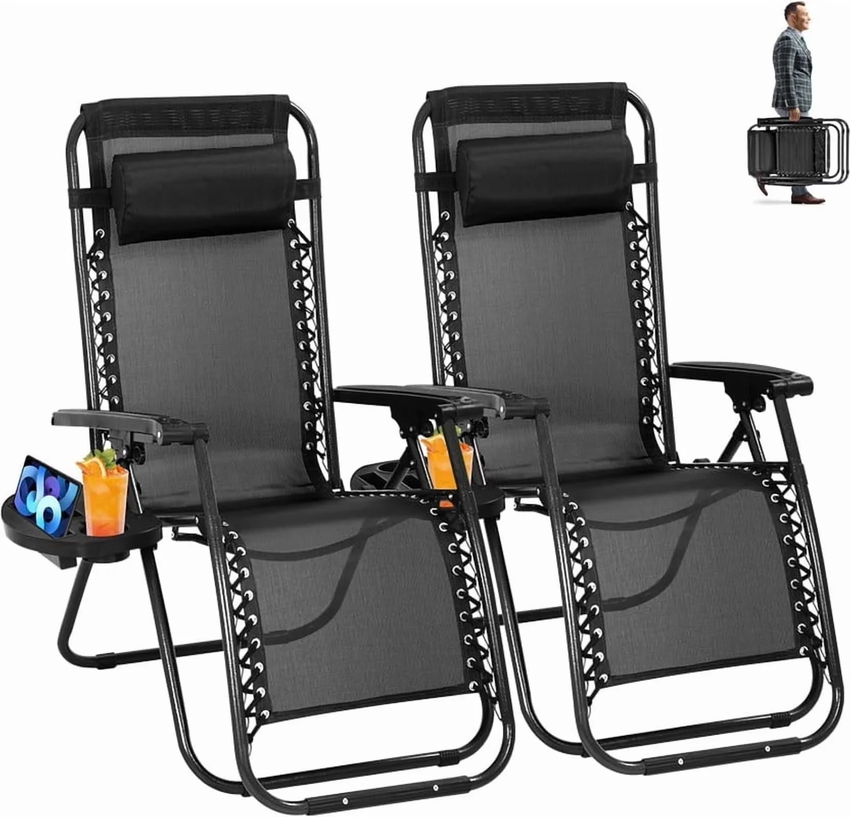 Efficient Beach Chair with Water-Resistant, Weather-Resistant, Modern - Alloy Steel Black Model DB1077