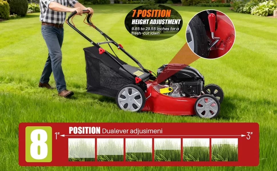 Push Mower Versatile with Adjustable Cutting Height, 141cc Gas Engine - 141Cc&Nbsp; for Garden, Home Model 43C335