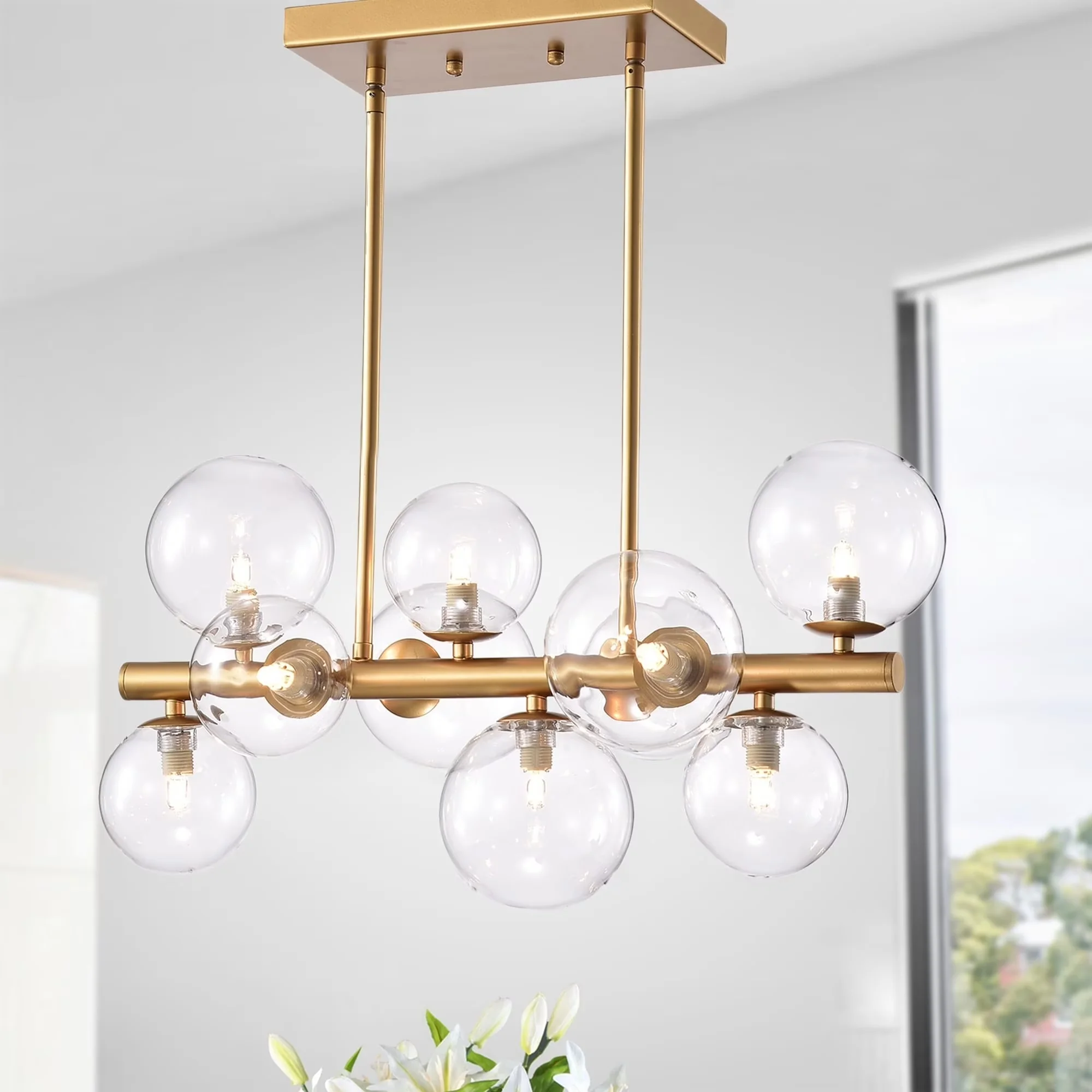 Innovative Ceiling Lights Fixture with Halogen, Modern, Lighting Type: Chandelier - Clear Glass Model CD6268