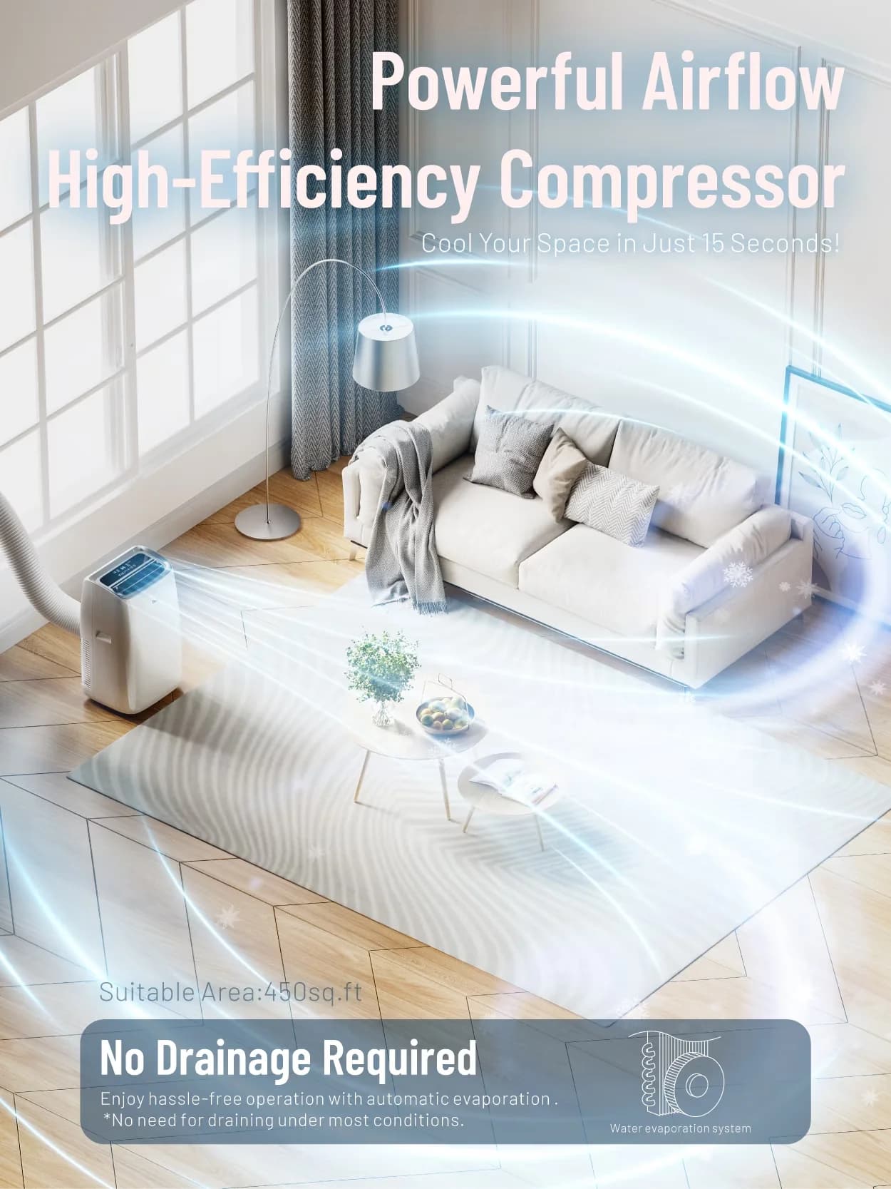 Classic Air Conditioner with 14000 BTU, Variable Speed, Sleep Mode - Portable Model 71460B