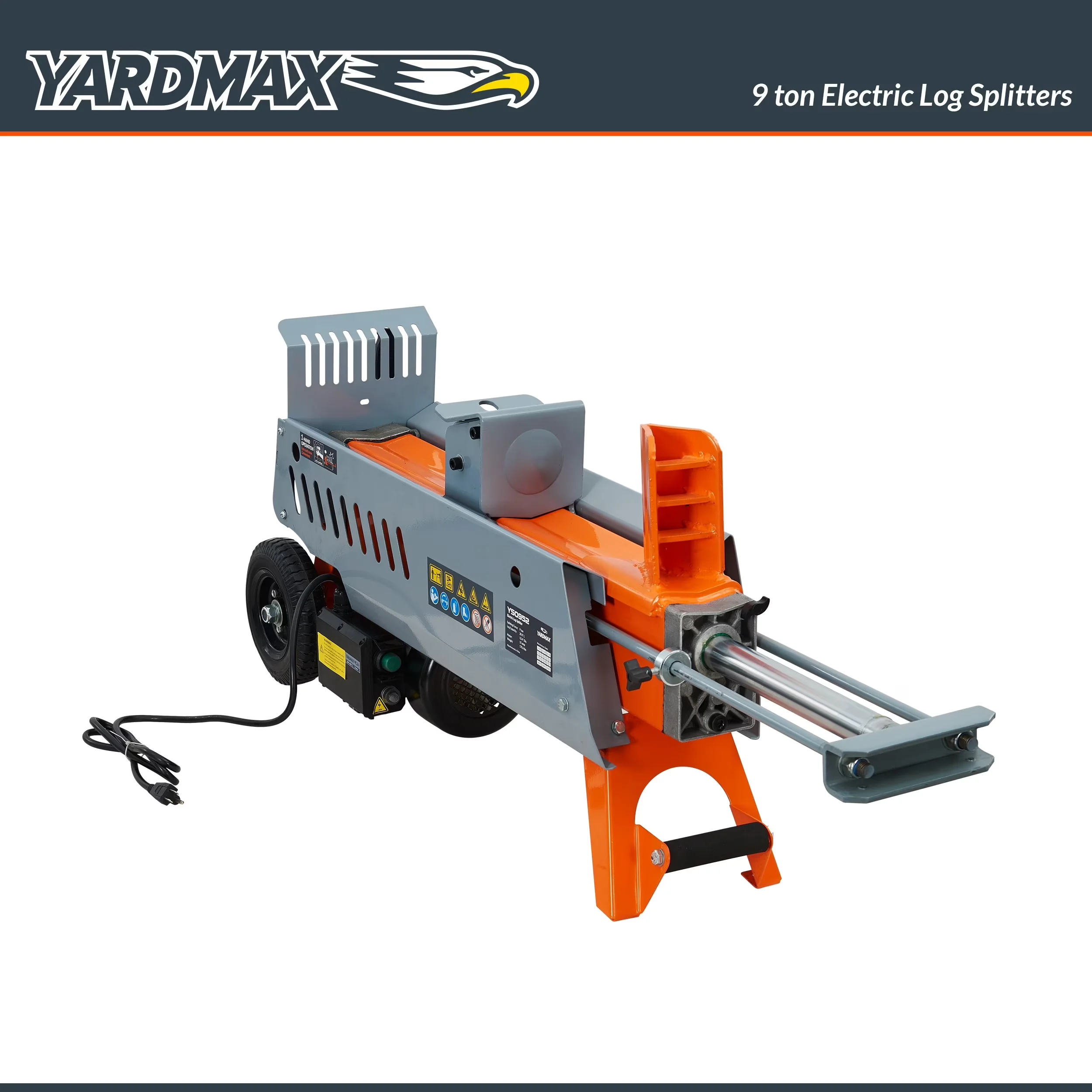 Classic Logsplitter with Wheeled, 9-Ton Electric Log Splitter - Orange Model 79D693
