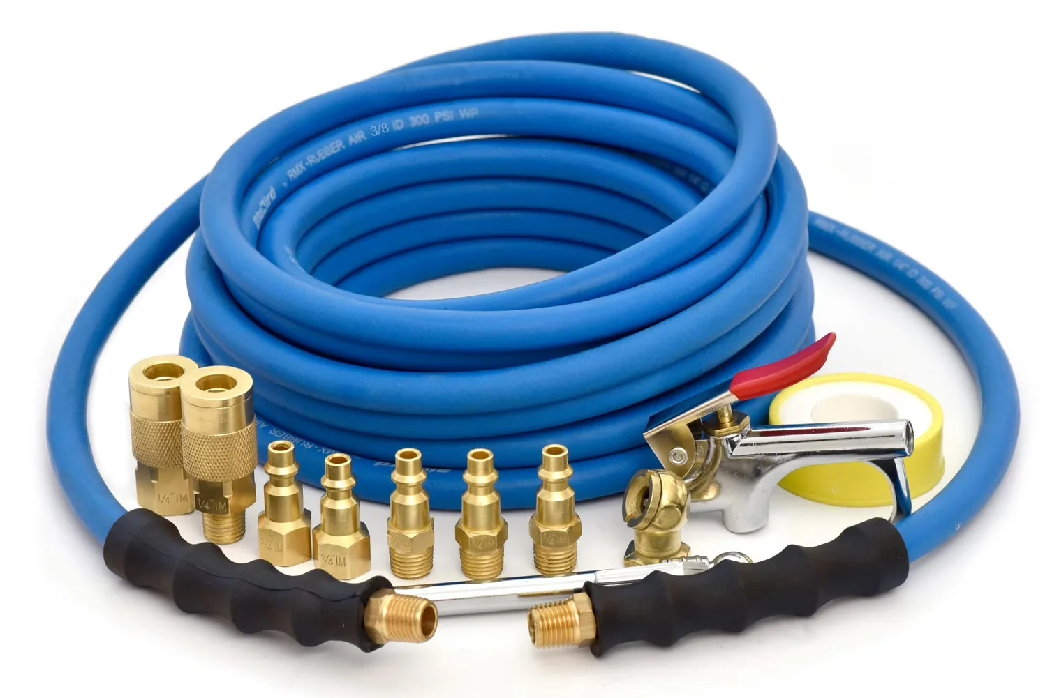 Modern Air Tools Compressor with Working Pressure, 300 PSI, 3/8" Rubber Hose Assembly - Rubber Blue Model C6BFC0