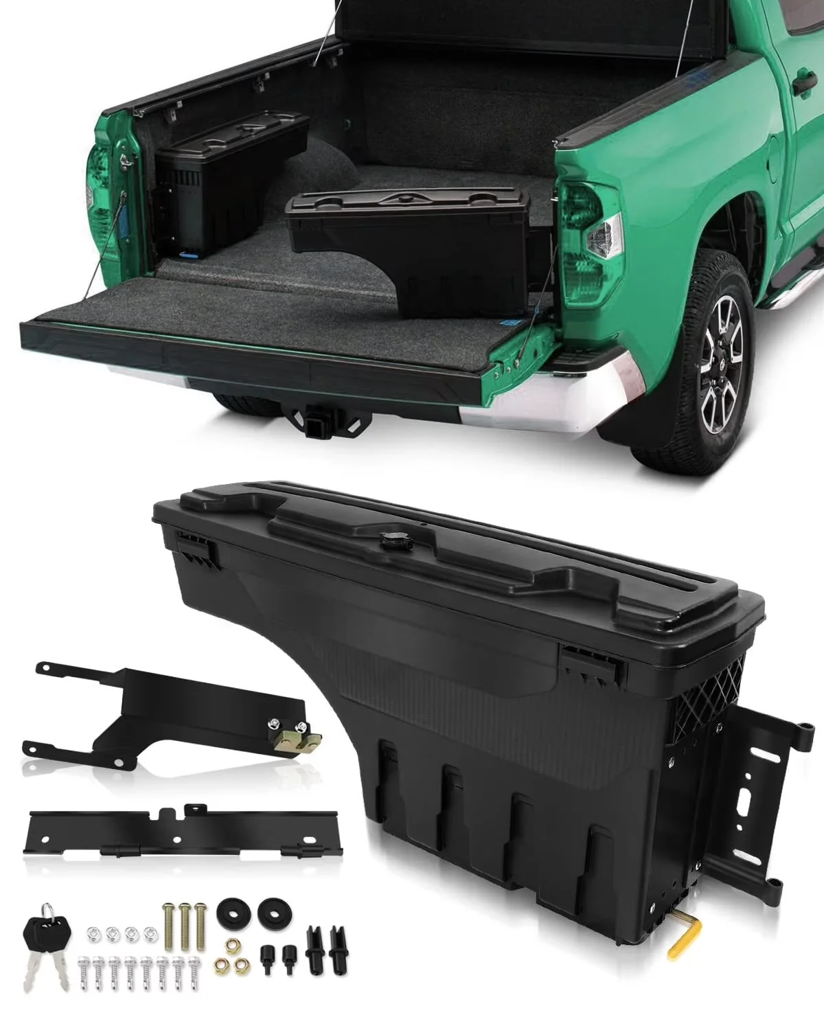 Toolstorage Compact with Storage, Key Truck Bed Fit - Abs Black 2015-2022 Model ADCCA4