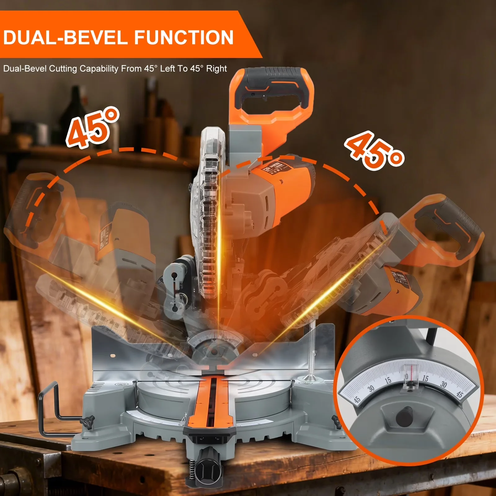 Innovative Power Saw with LED, Expandable, 15A Miter - 10 - Quality Construction Model 5E0D97