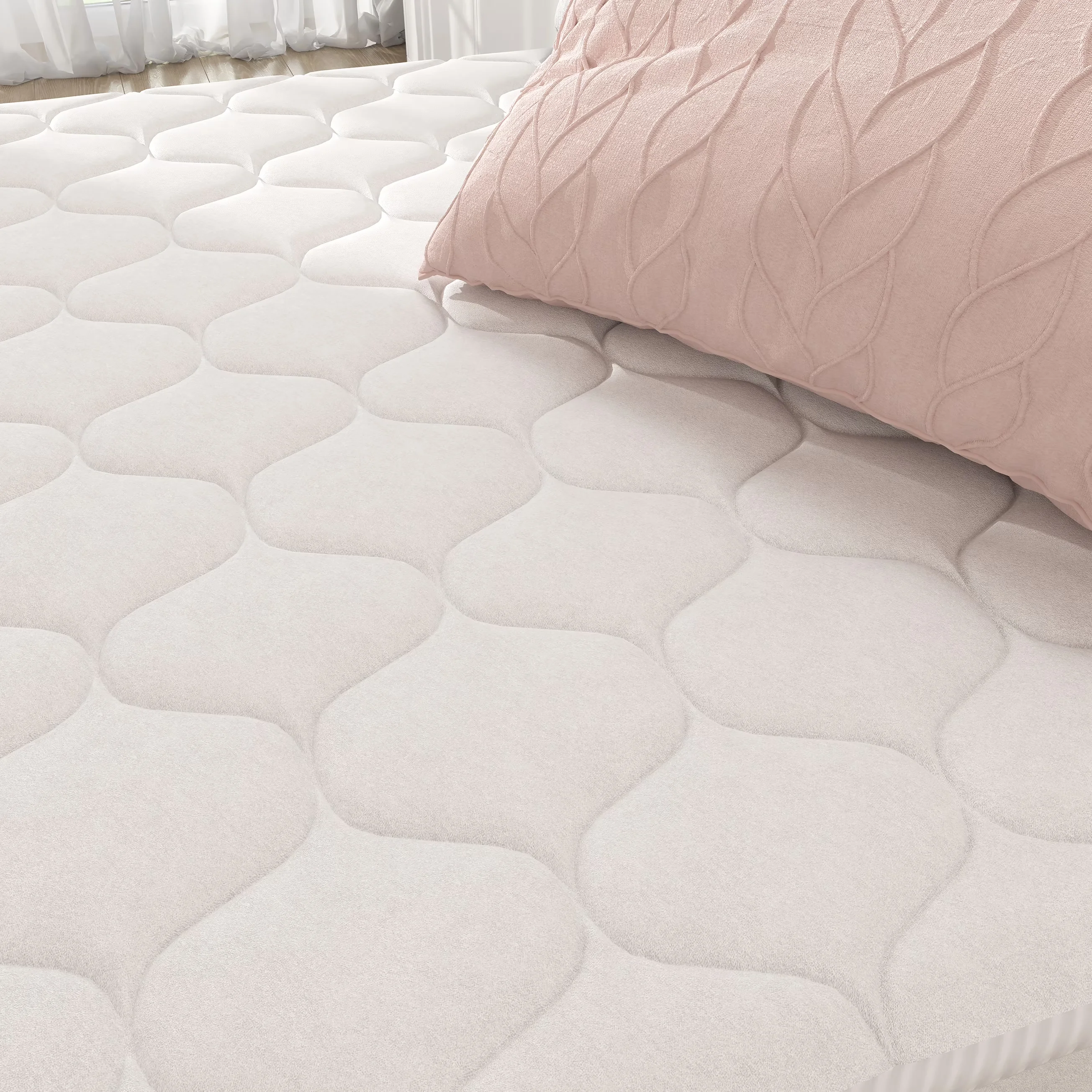 Compact Mattresses Accessory with Water-Resistant, Hypoallergenic, Breathable Construction - Knitted Jacquard Cover Fire Retardant... Model 3ACA7A