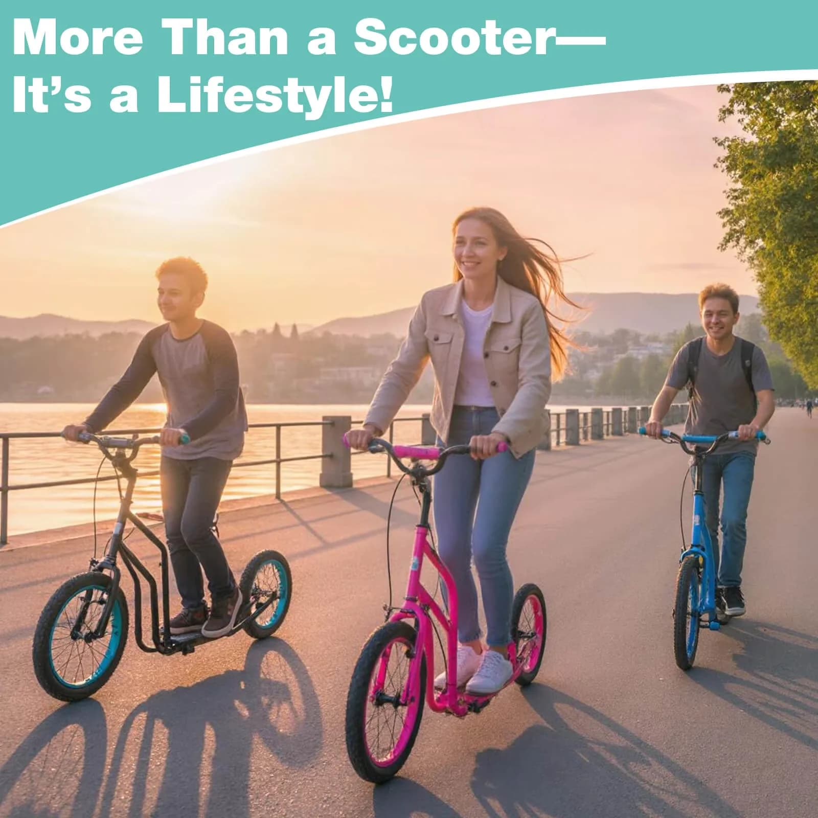 Stylish Scooter with Foldable, Black, Youth - Metal + Pp + Rubber Black Model 6F88DF
