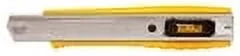 Reliable Hand Tool with Rust Resistant, 18mm Metal Body Snap-Off Knife, Ribbed Handle for grip and control - Yellow Model 60824F