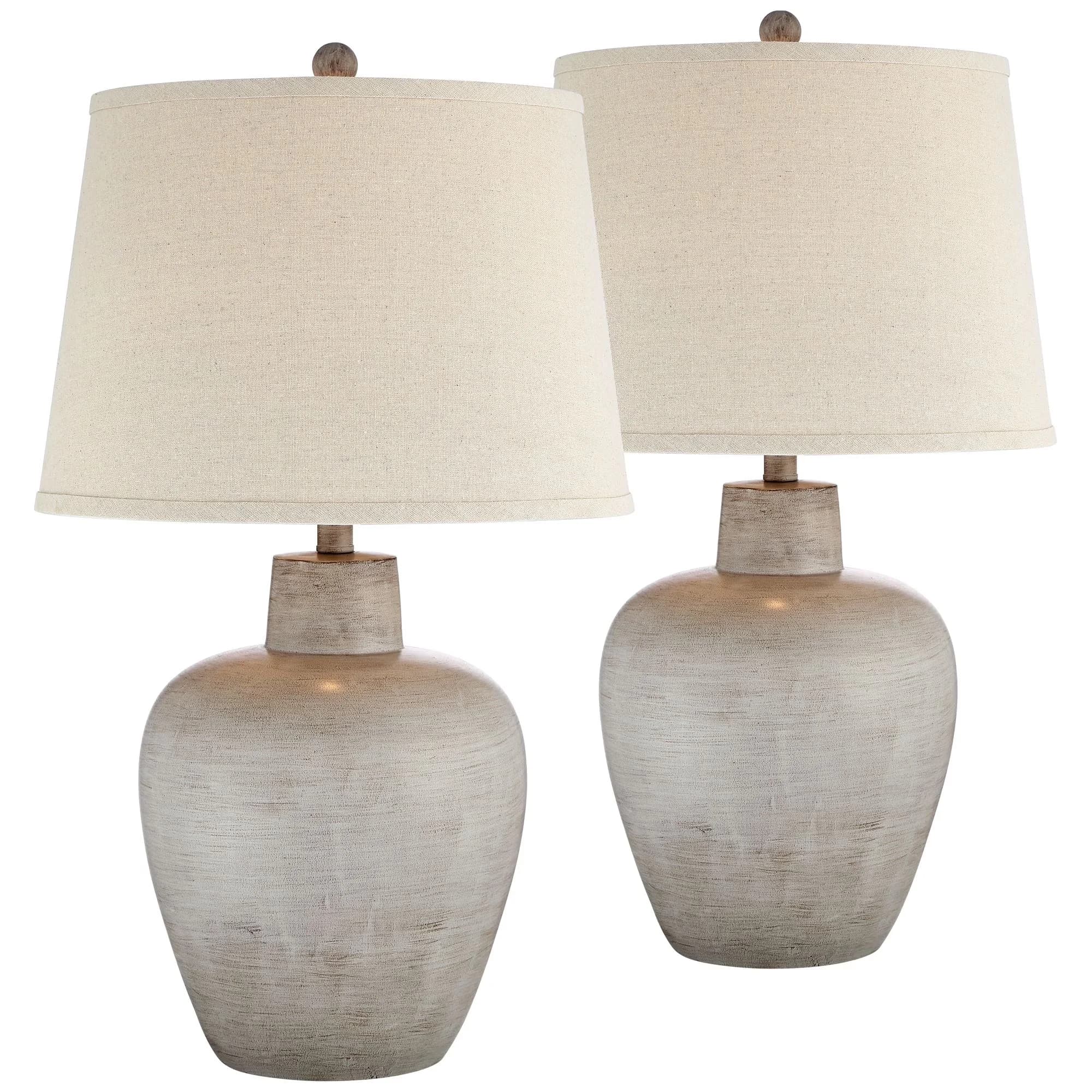 Compact Lamp Set with Incandescent, Southwestern - Cast Resin Brown Glenn Model F24F2F