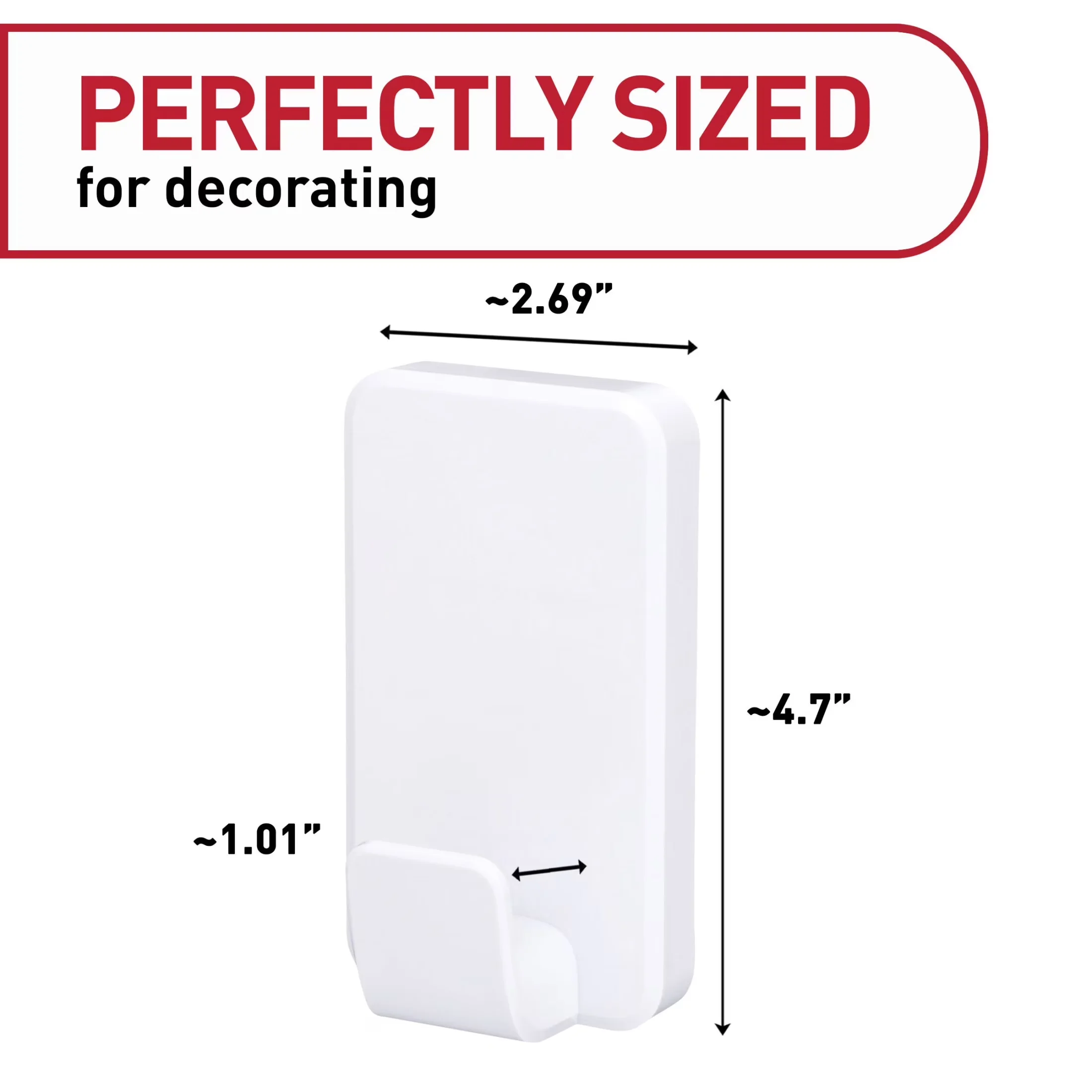 Durable Damage-Free Hanging with Easy Installation, Wall-Mountable - White Plastic Model A5BAEF
