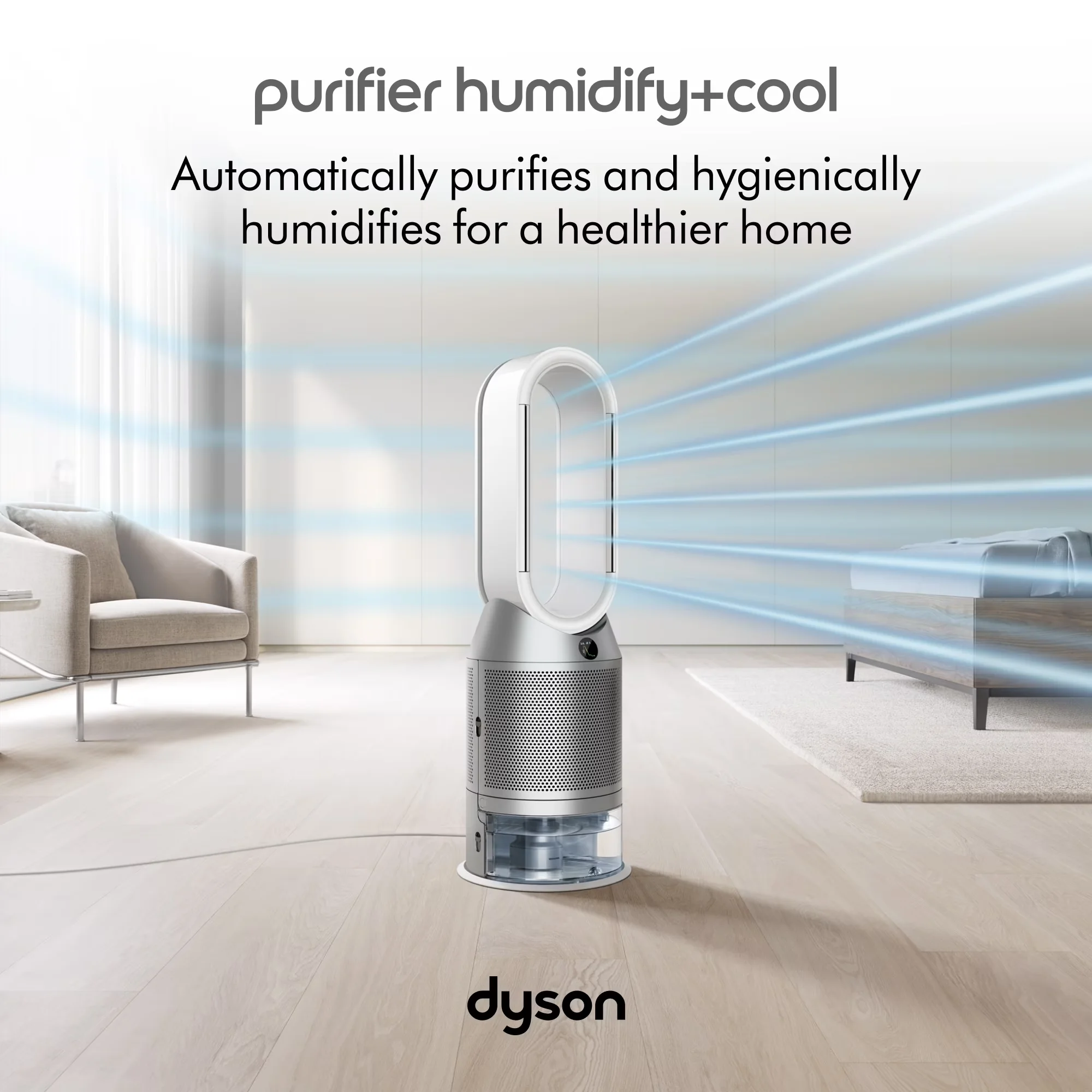 Humidifier Compact with Automatic Shut-Off, Smart Technology Capable, Variable Speed - Silver Model 1D4A21