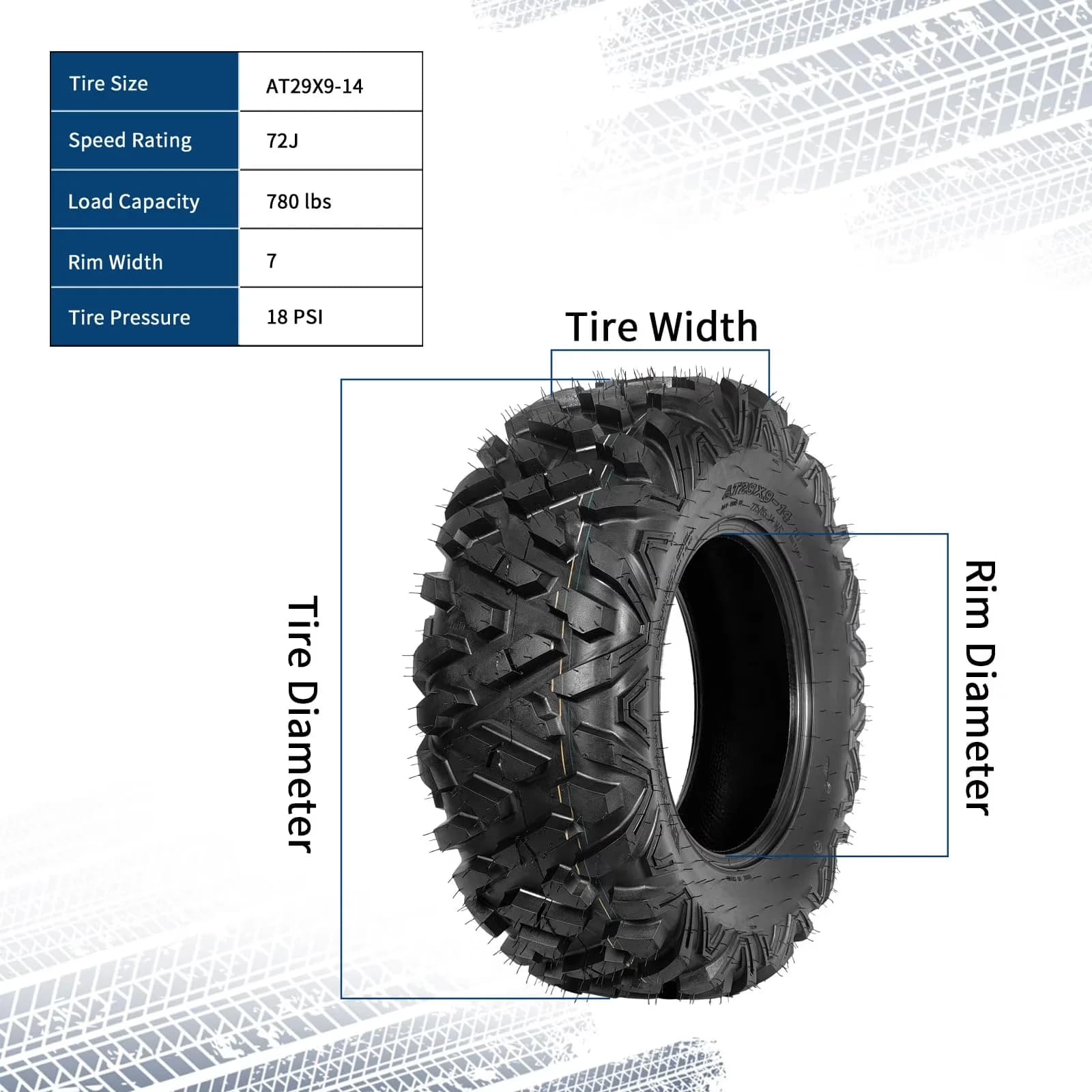 Atv Tire Sleek with 6PR for Outdoor - Rustic Charm Model 5C3F88
