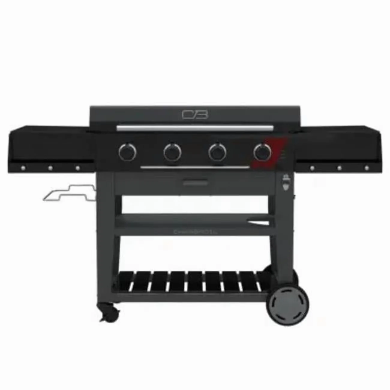 Modern Flat Top Grill with 36 in. 4 Burner Griddle Cart, Black, Number of Burners: 4 - Multicolor Stainless Steel,Steel Model 7AD2D4