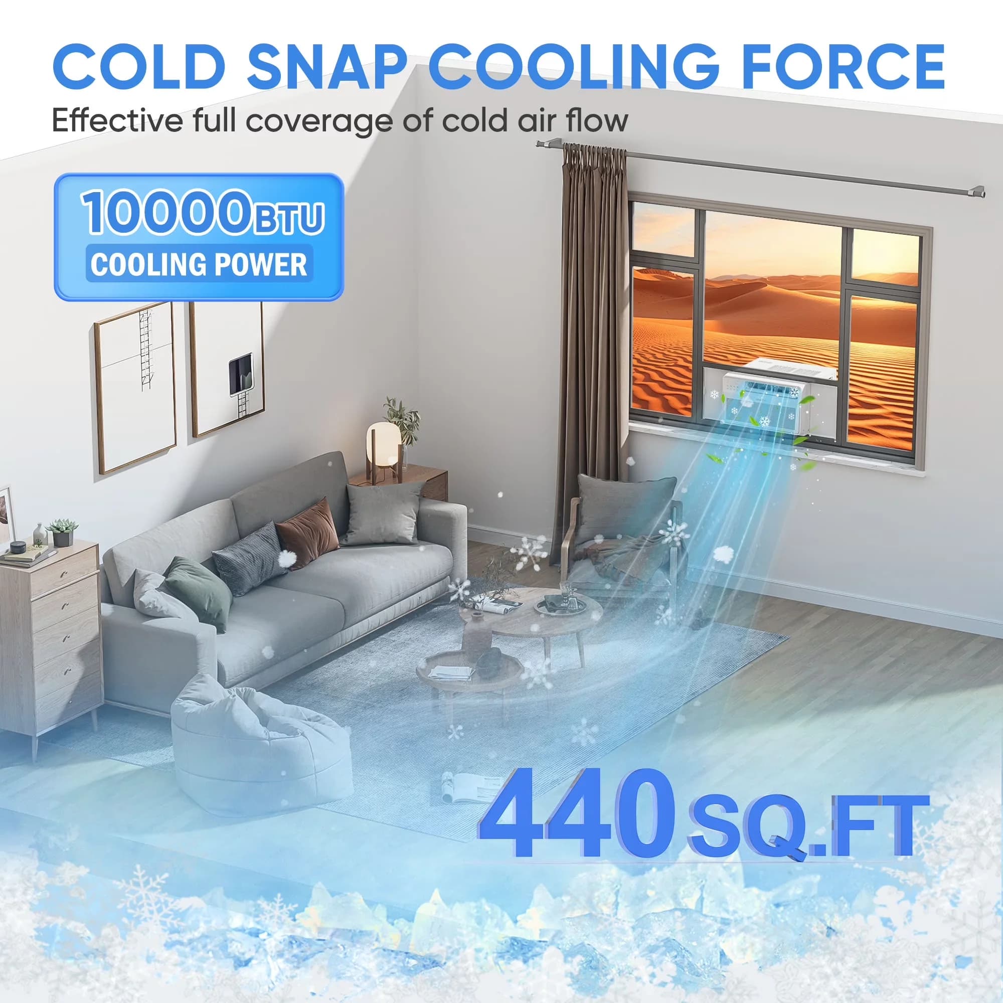 Air Conditioner Efficient with 10000 BTU, Smart Technology Capable, Energy Efficient - White Model 1AF413