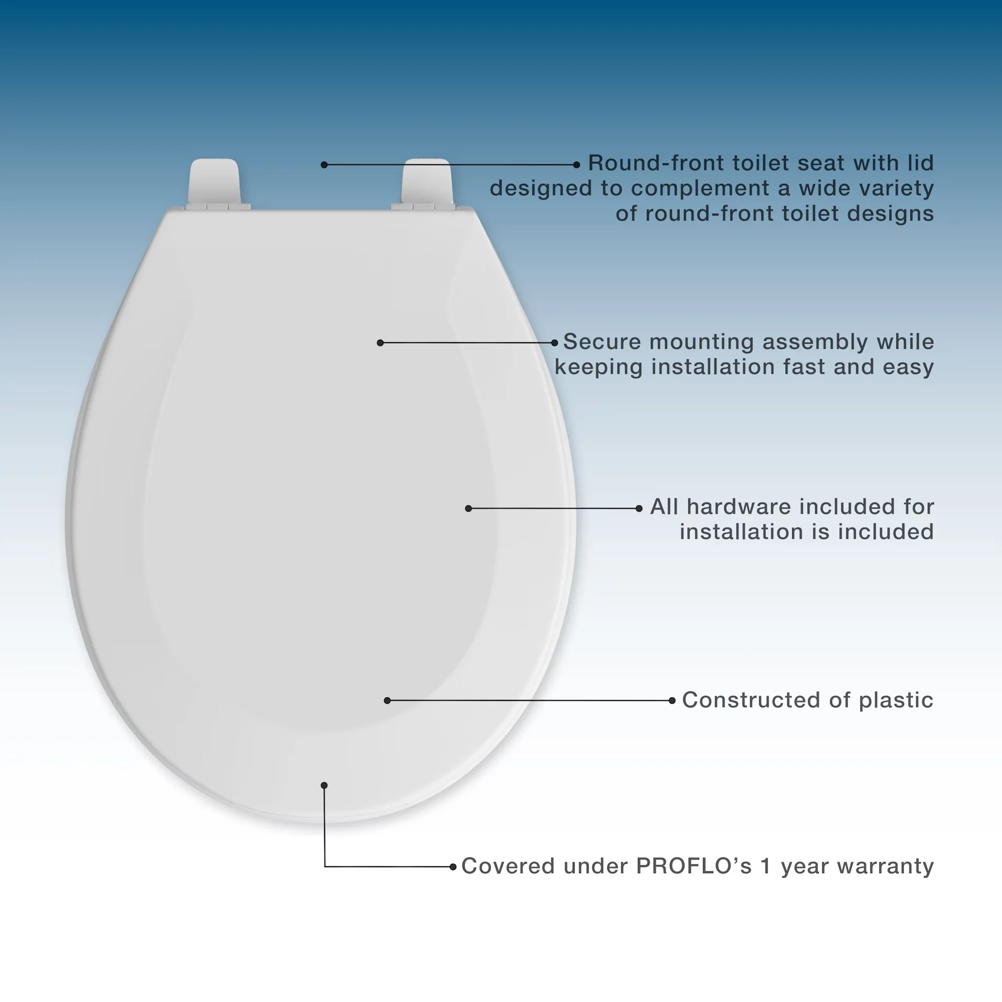 Efficient Toilet Seats And Lid with Easy Installation, Round Closed Front Plastic Seat - Plastic Beige Model 8A54A8