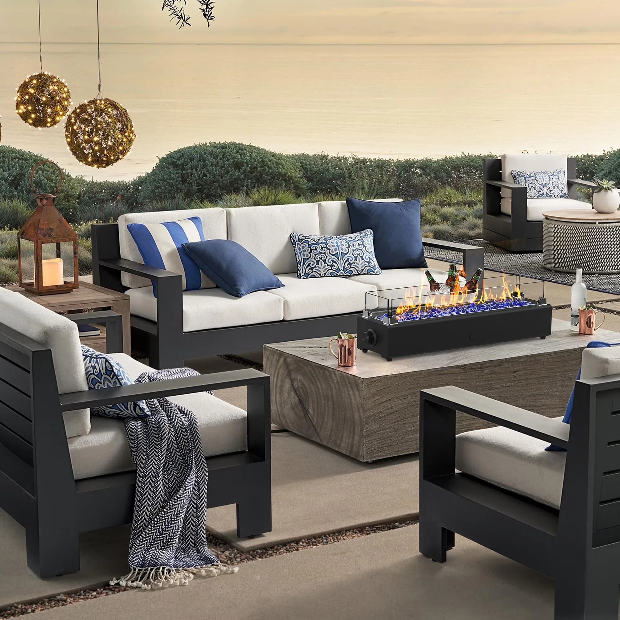 Outdoor Heating Premium with 40000 BTU, Portable, 28-inch Table top Propane Fire Pit - Steel 28" Model 9BEF0F