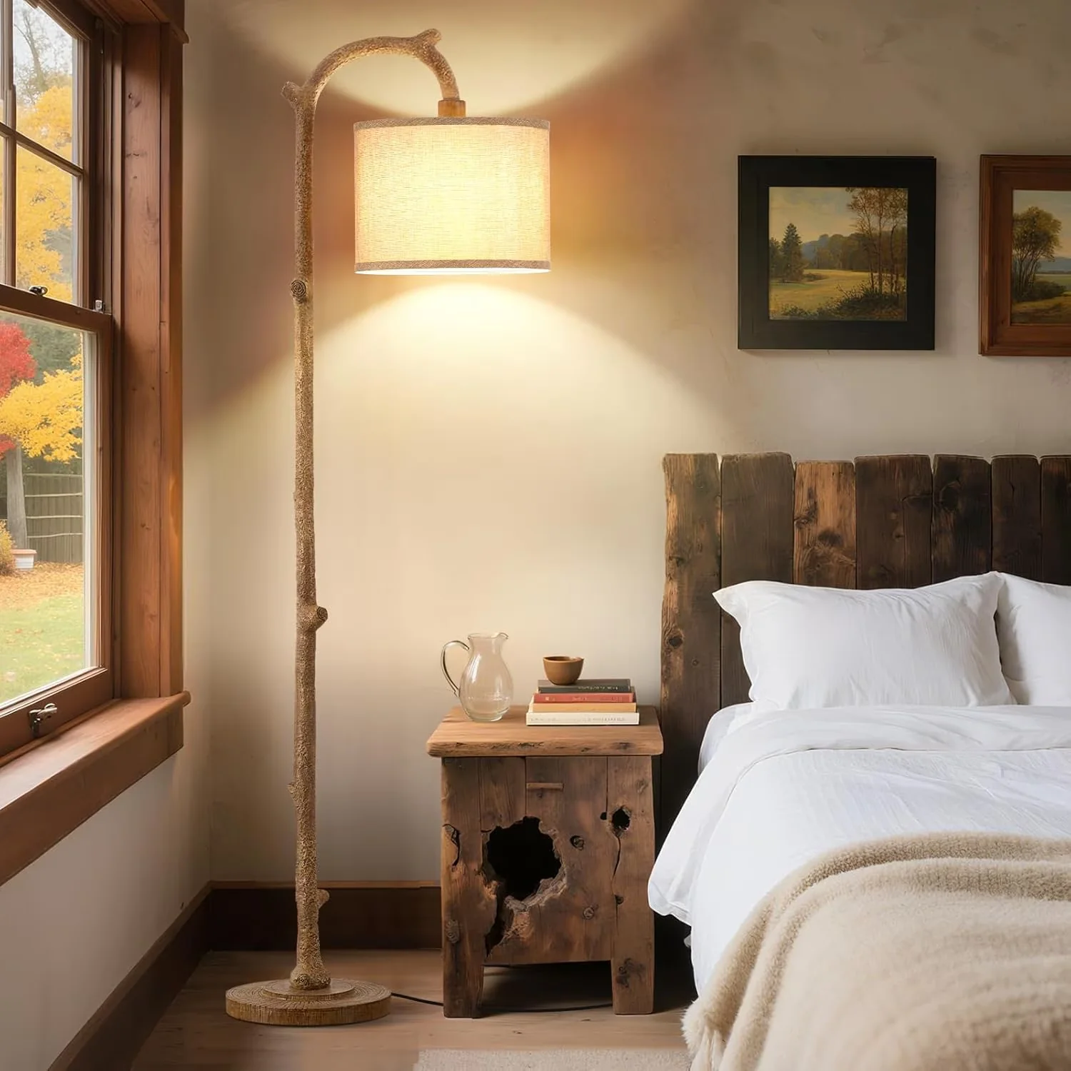 Floor Lamp Quality with LED, Energy Efficient, Farmhouse - Resin Brown Model 089ED9