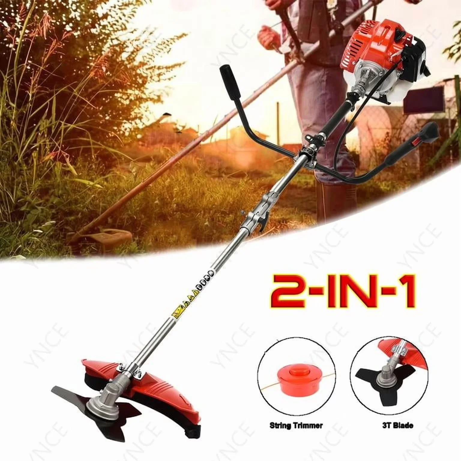Professional String Trimmer with Bevel Adjustment, Extendable - 2 In 1 (Red) Model CB470C