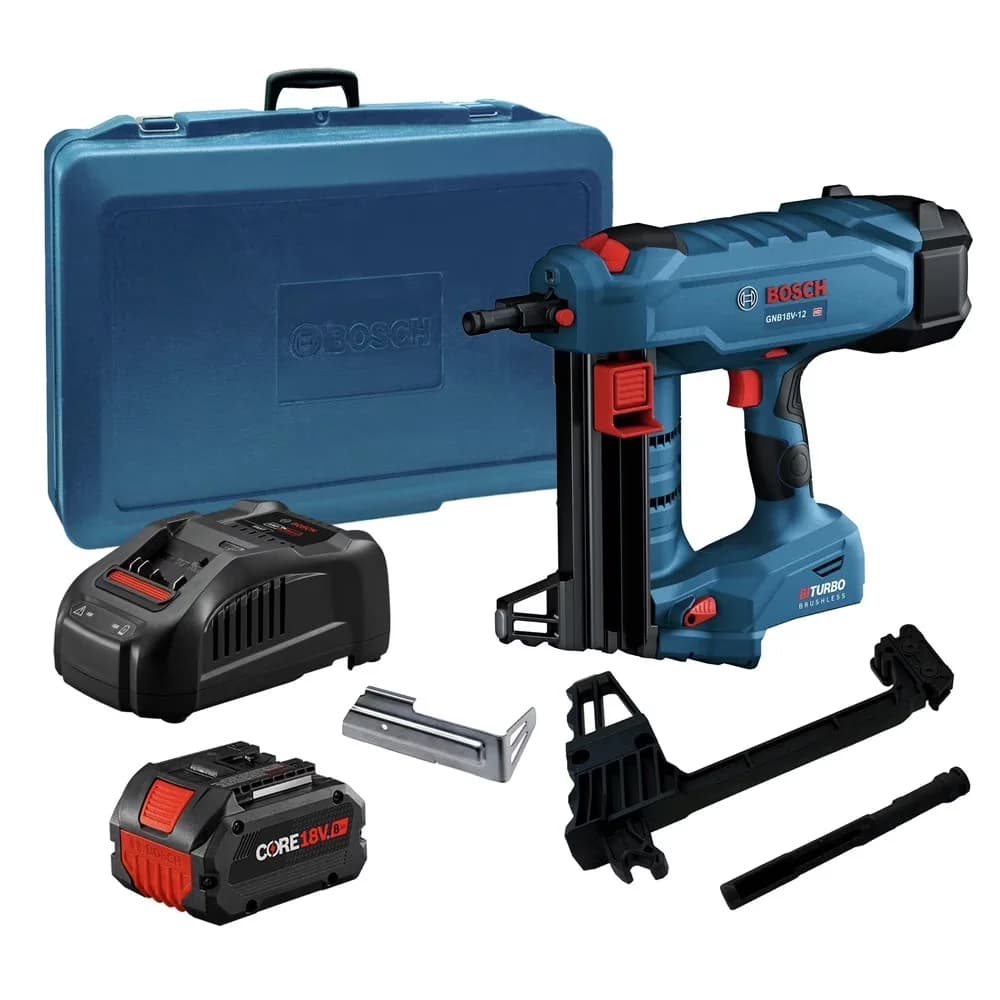 Factory Reconditioned Professional with 18V, Collated Concrete Nails Into Concrete, Fast Operation - Model E4B6AD