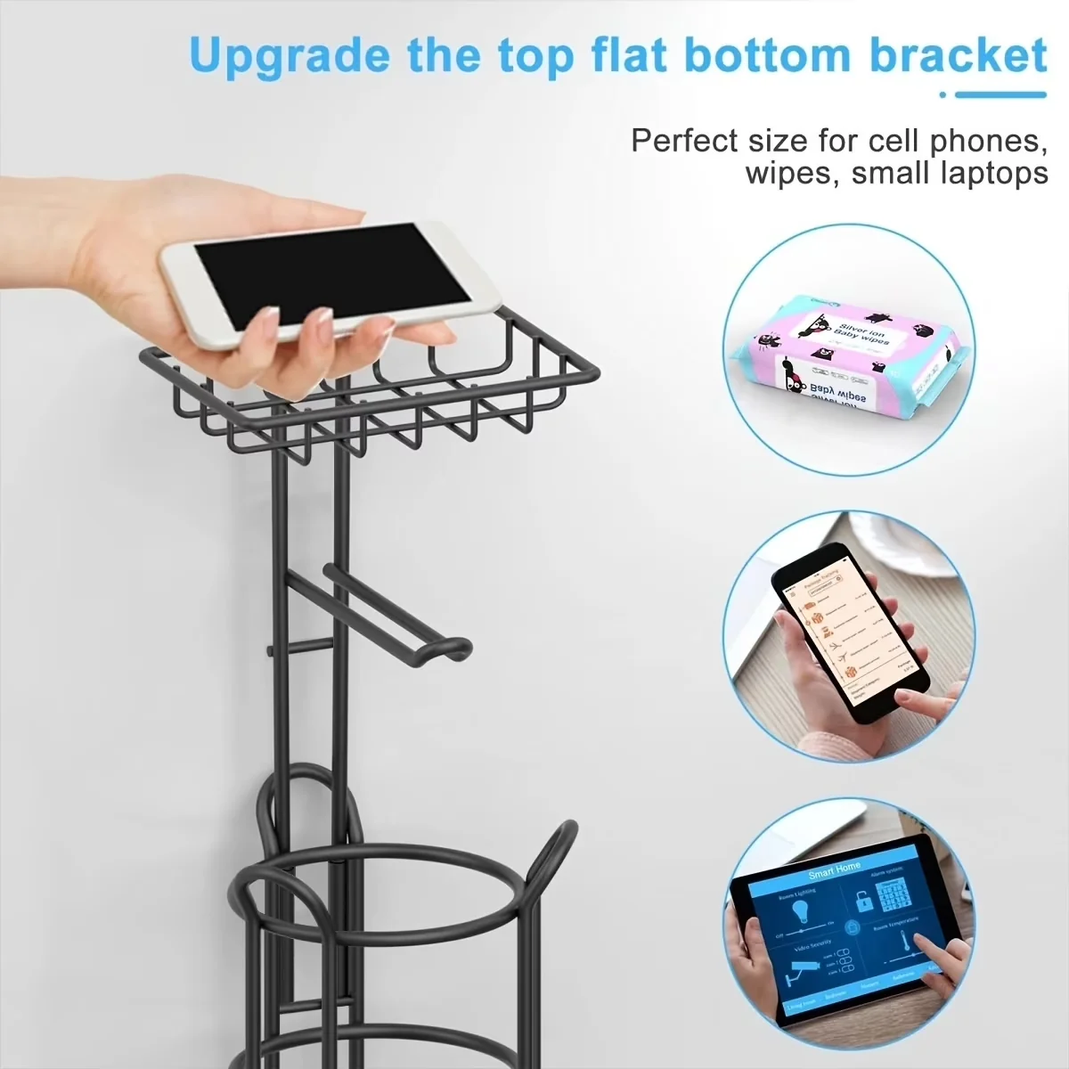 Reliable Plumbing with Top Storage Shelf, [Hassle-free Service], [Upgraded Combination Design] - Stainless Steel Black for Bathroom Model D3EEB8