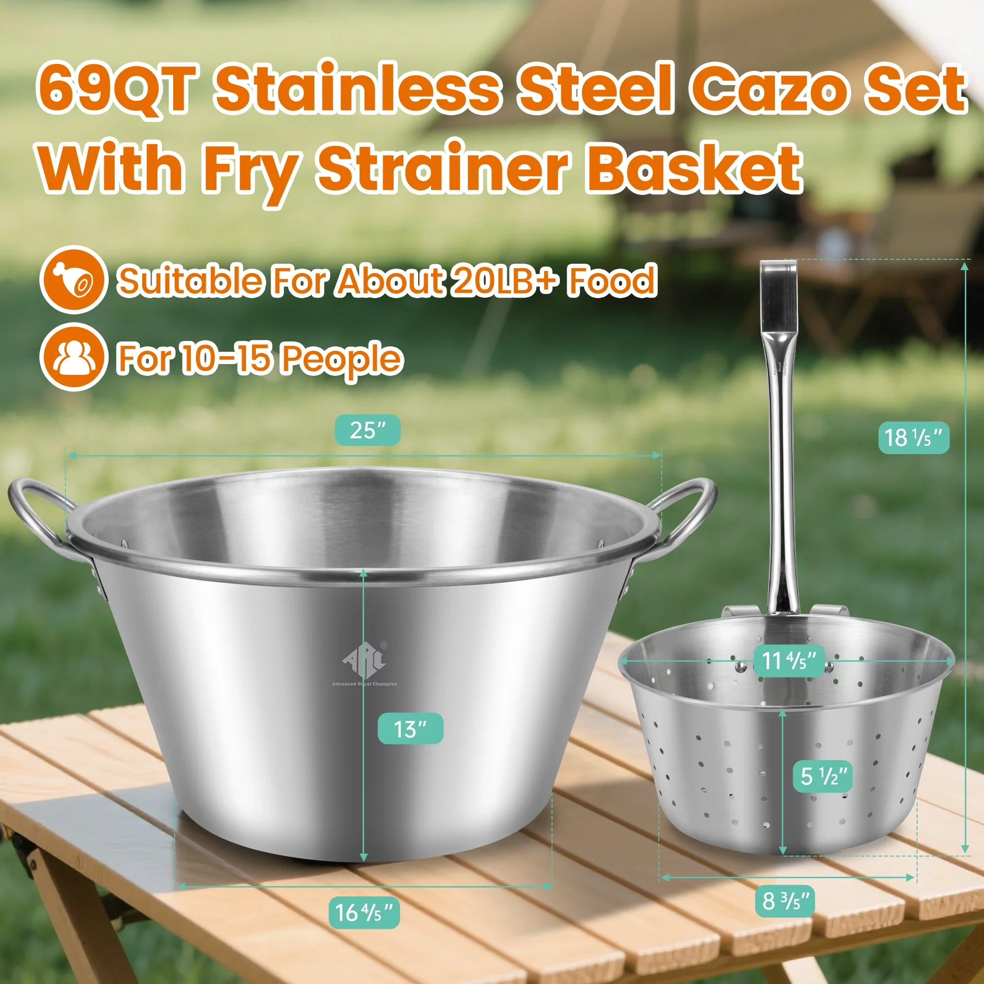 Sleek Outdoor Fryer with 240000 BTU, Great, Cast Iron Propane Burner - Stainless Steel, Cast Iron Model B93D34