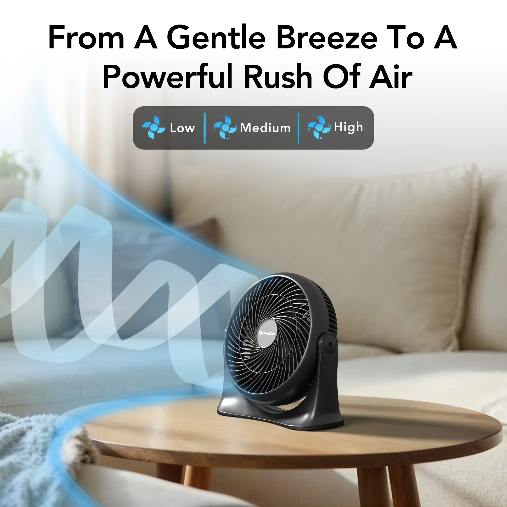 Reliable Fans In Cooling with Tilt Mechanism, Designed for whisper-quiet operation - Plastic Black Model 64A45C