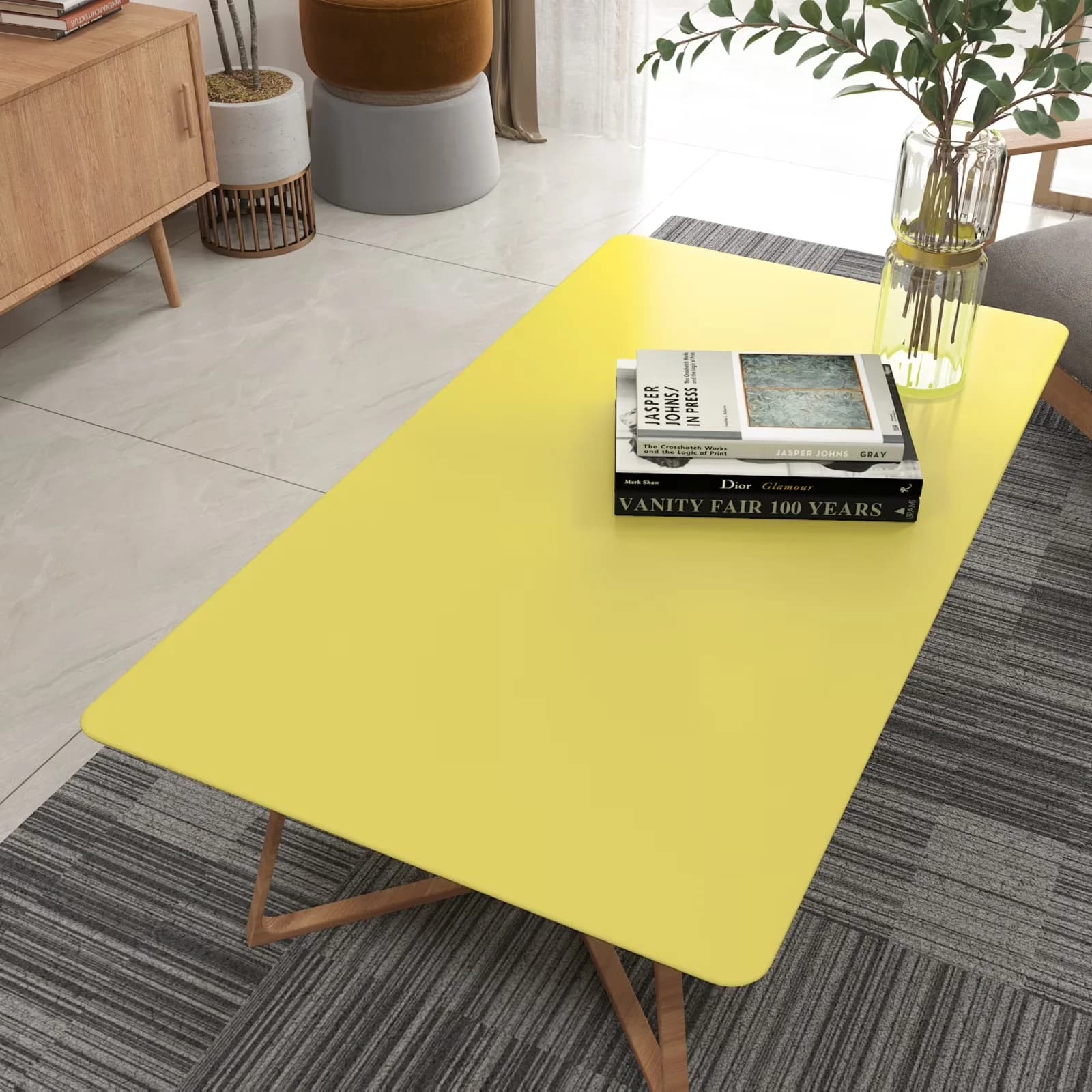 Stylish Wallpaper Wall Decals Wall Covering with Waterproof, Durable - Yellow Vinyl for Bedroom Model 1A12FF