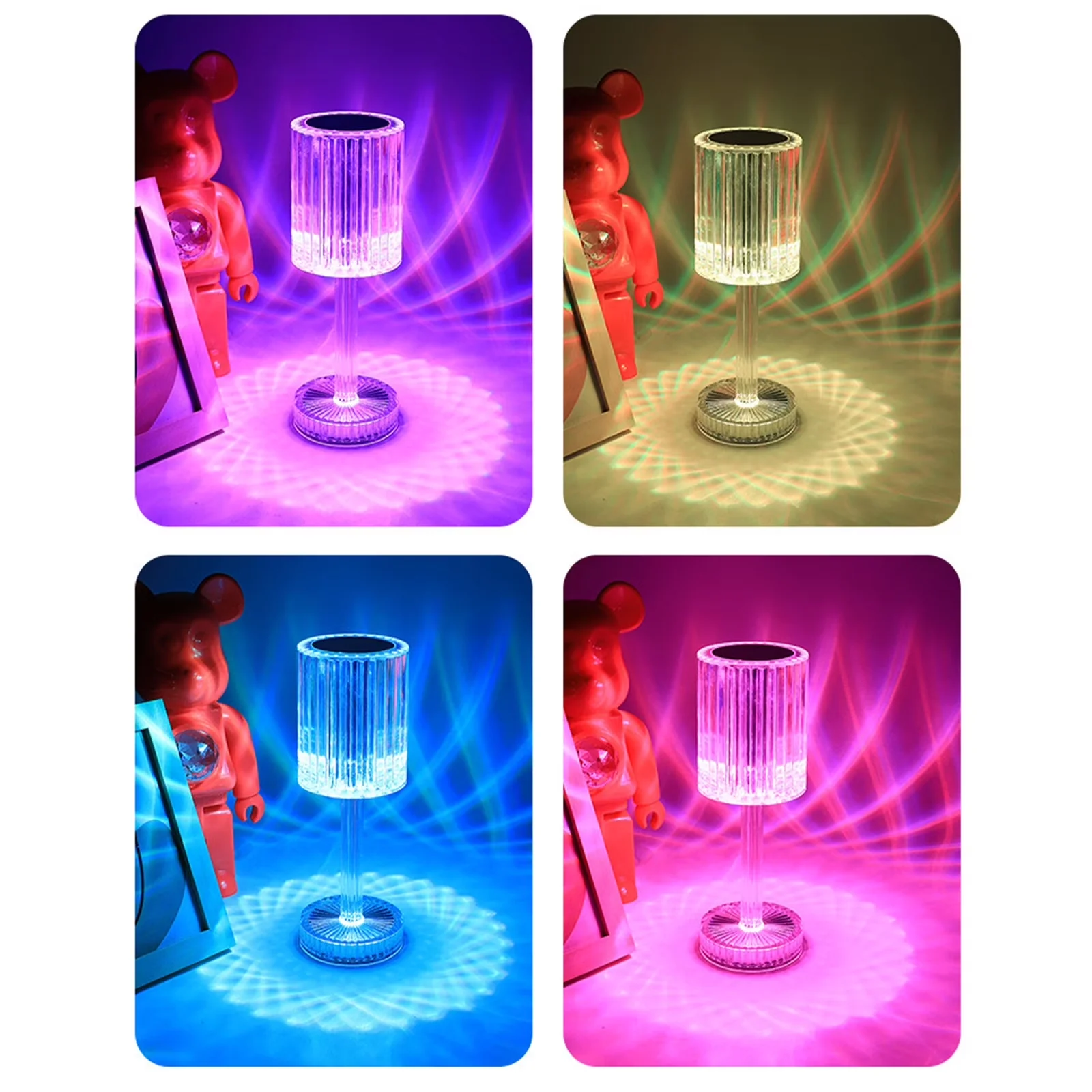 Reliable Desk Lamp with LED, Battery, Bedside Lamps - Acrylic Multicolor Model E64F73