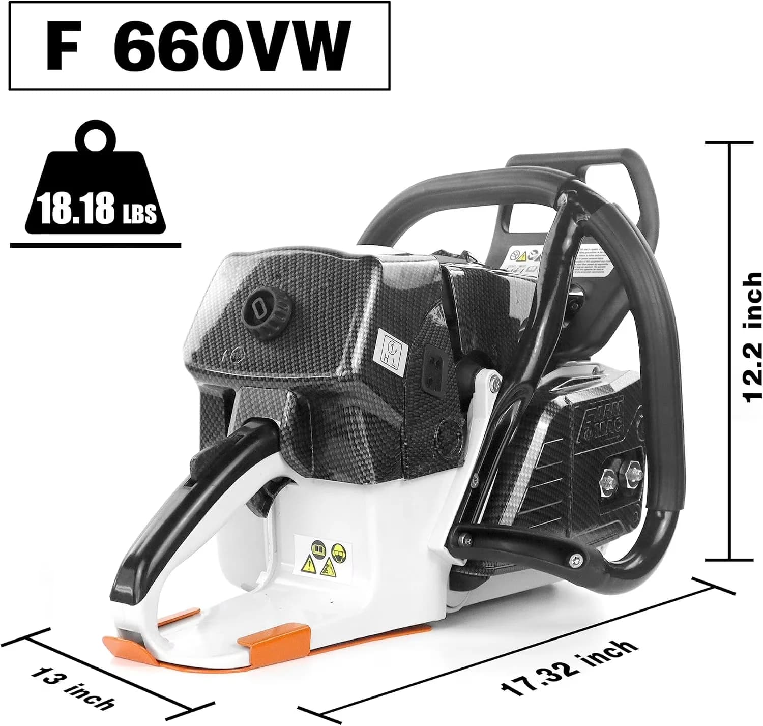 Classic Chainsaw with MS660 G660 (With 42" Alloy Bar & Chain), 42in 92cc Gas - Black Model AB9349