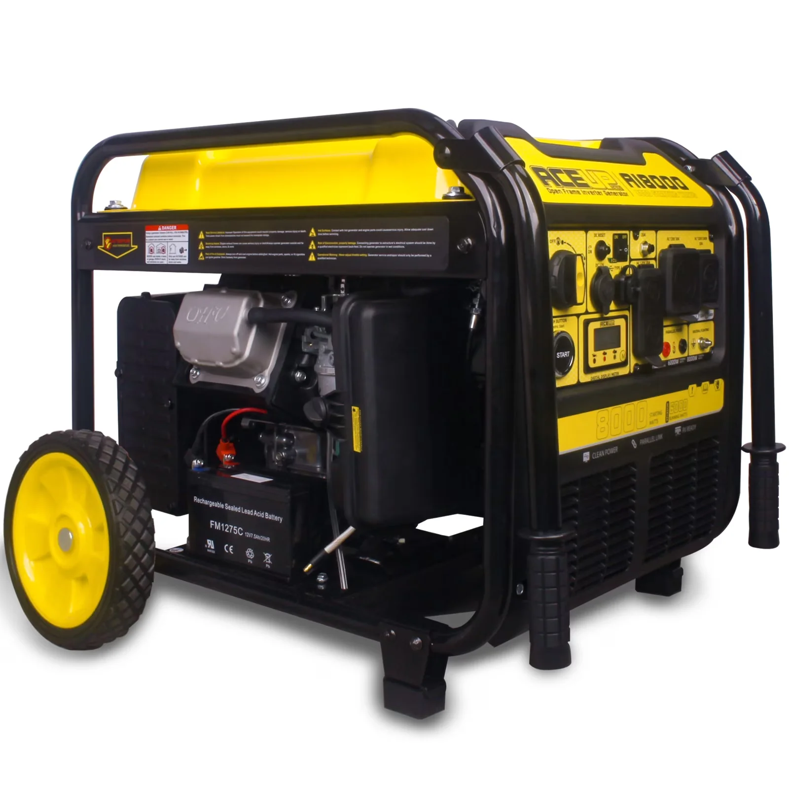 Stylish Generator with 8000W, RV-Ready, 8000W Gasoline Pull Cord Start Inverter for Home - Model 6B5766