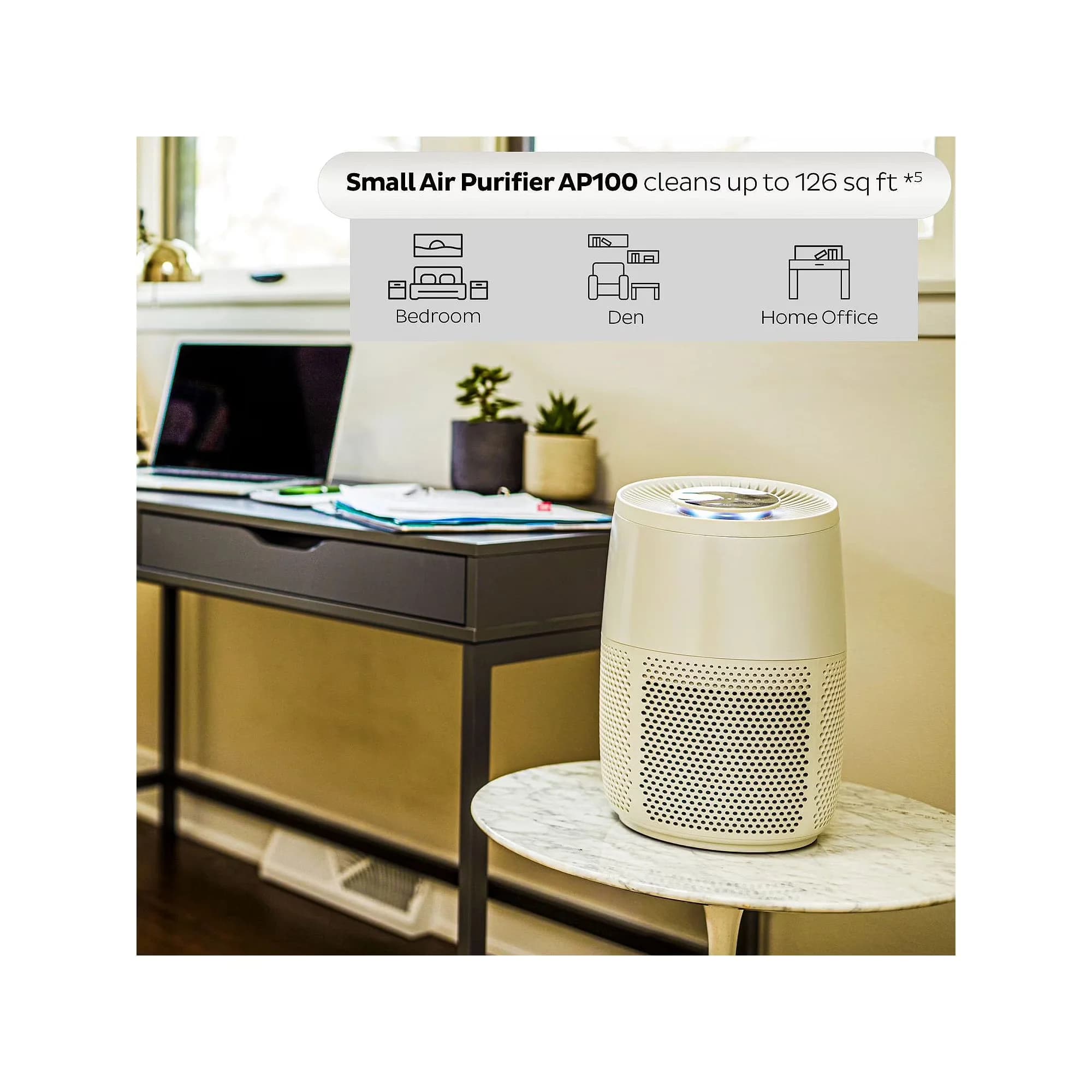Compact Air Purifier with Automatic Shut-Off, Clean Coverage up to 630 sqft - Off-White Model 6FE81B