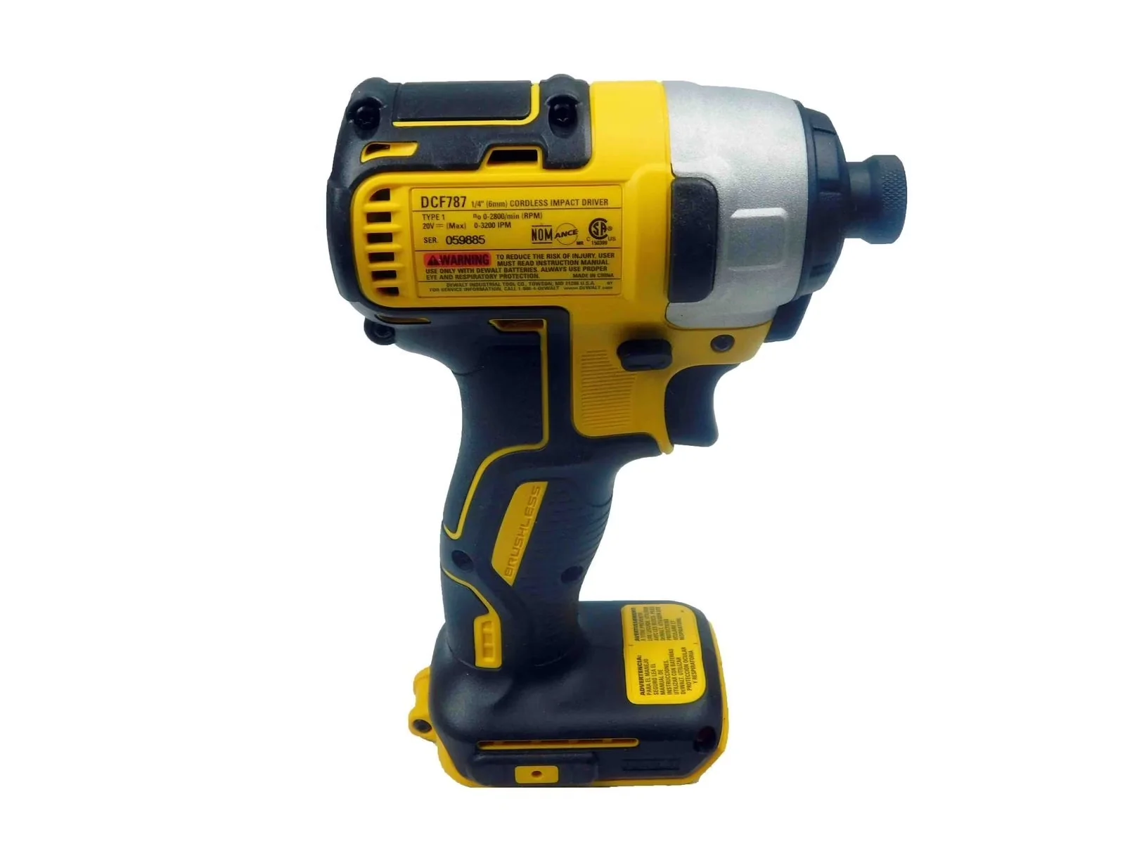 Innovative Drills Driver with Battery, 20V, Multi-Speed - Yellow 1/4" DCF787B Model 0EE5CB