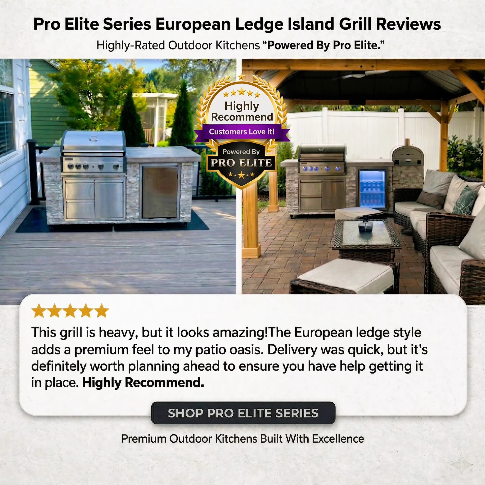 Stylish Gas Grill with Infrared - Stainless Steel, Stone Gray 96 Inch - Space-Saving Design Model 9AD0BF