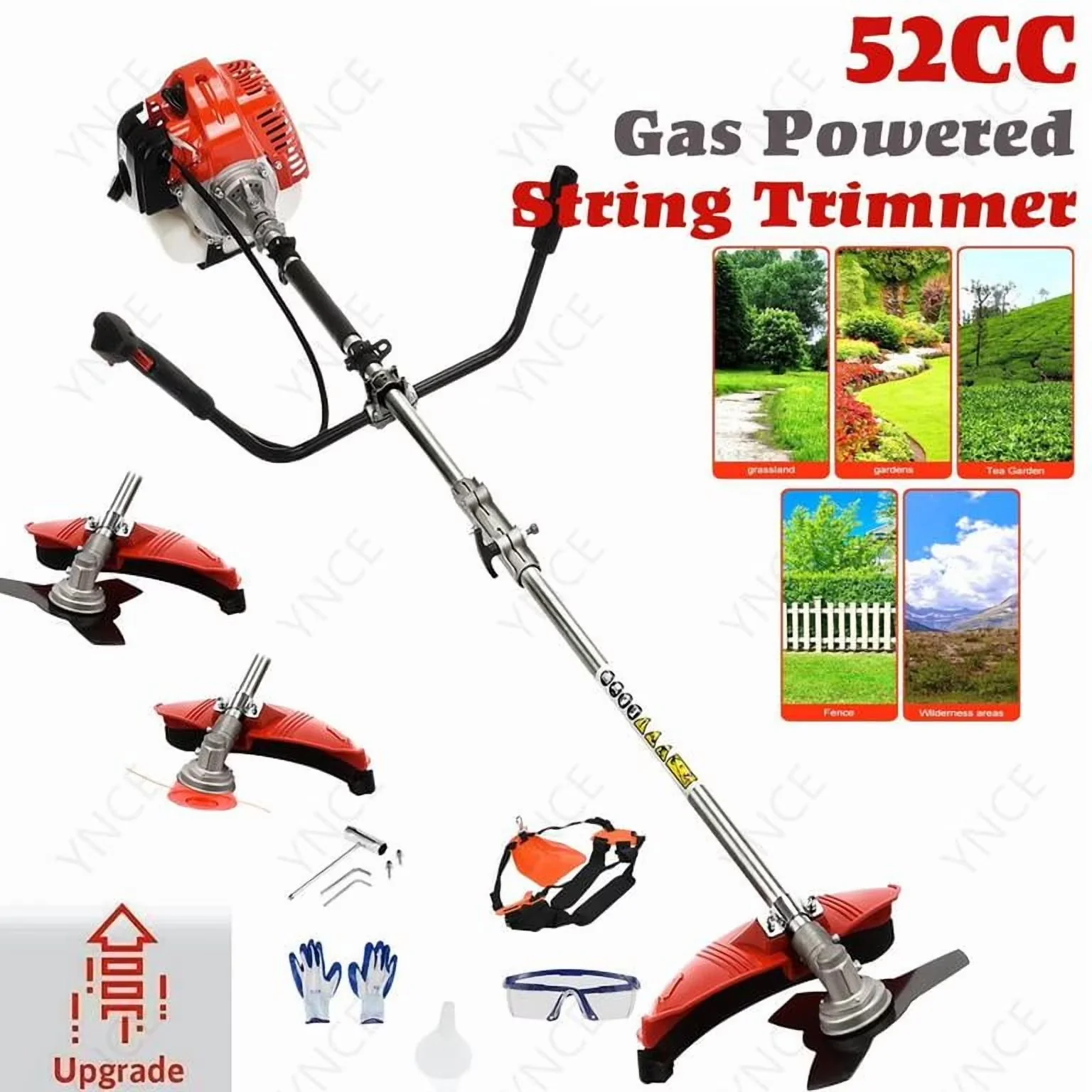 String Trimmer Stylish with Attachment Capable, Edger Conversion Capable - 2 In 1 (Red) Model 62DF37