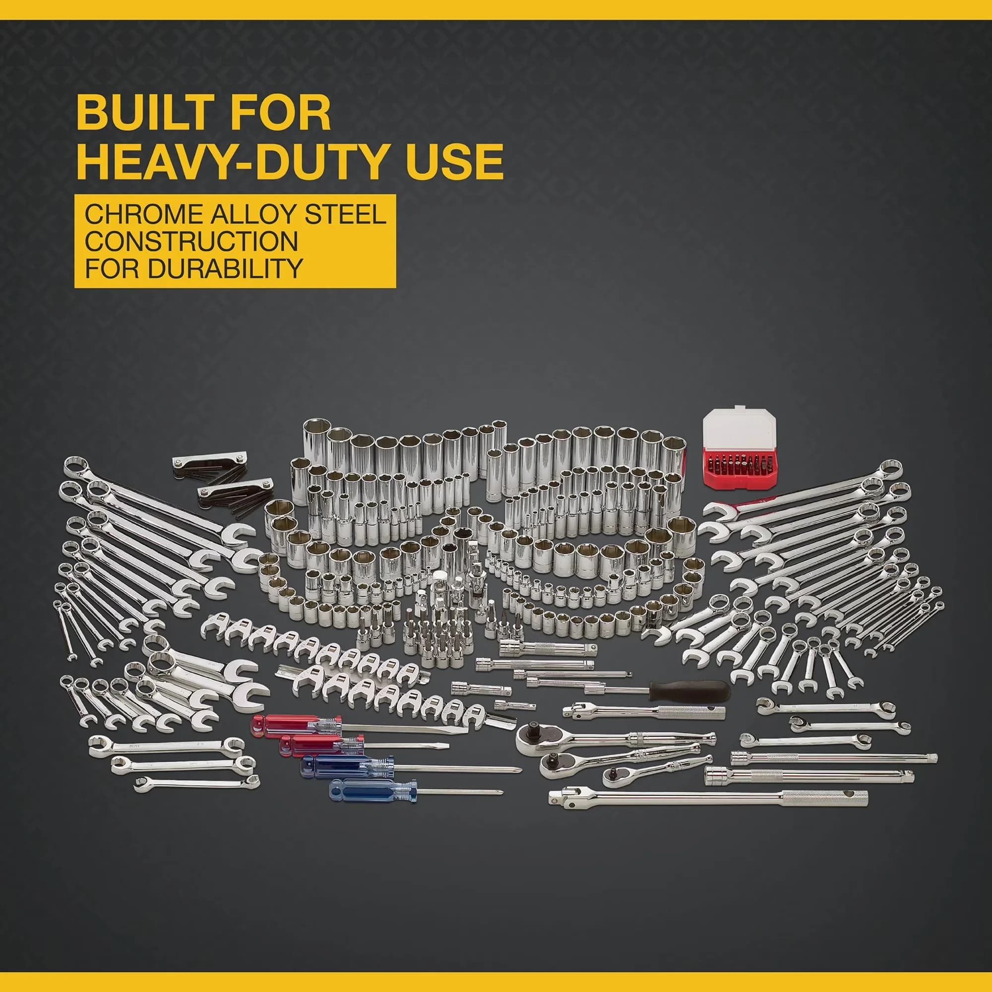 Efficient Hand Tool Set with Folding, 1/4in, 305-Pc for Daily Use - Model D50CFD
