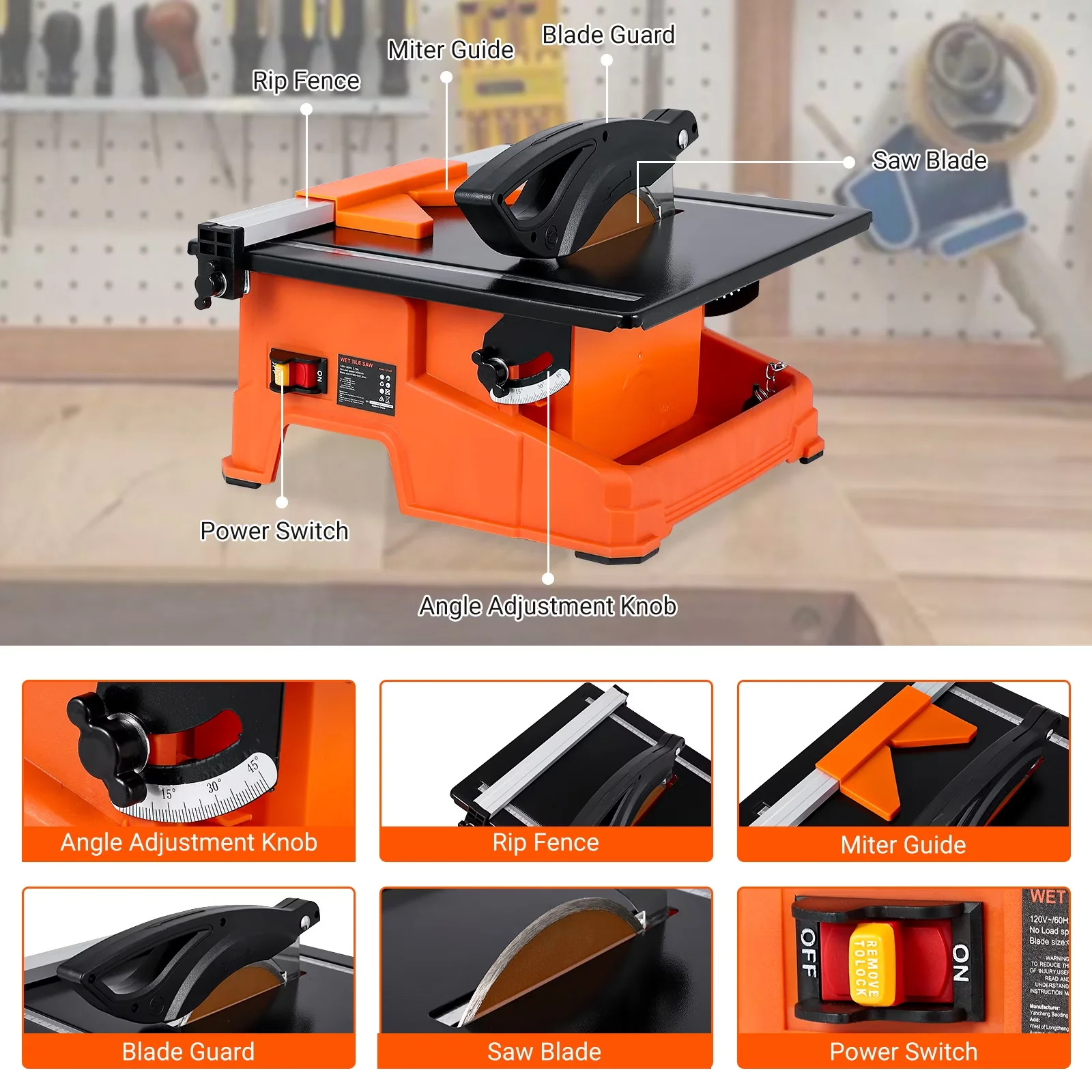 Power Saw Efficient with Adjustable, Easy To Operate, 7-inch 65Mn Steel Blade - Model 2D3F40
