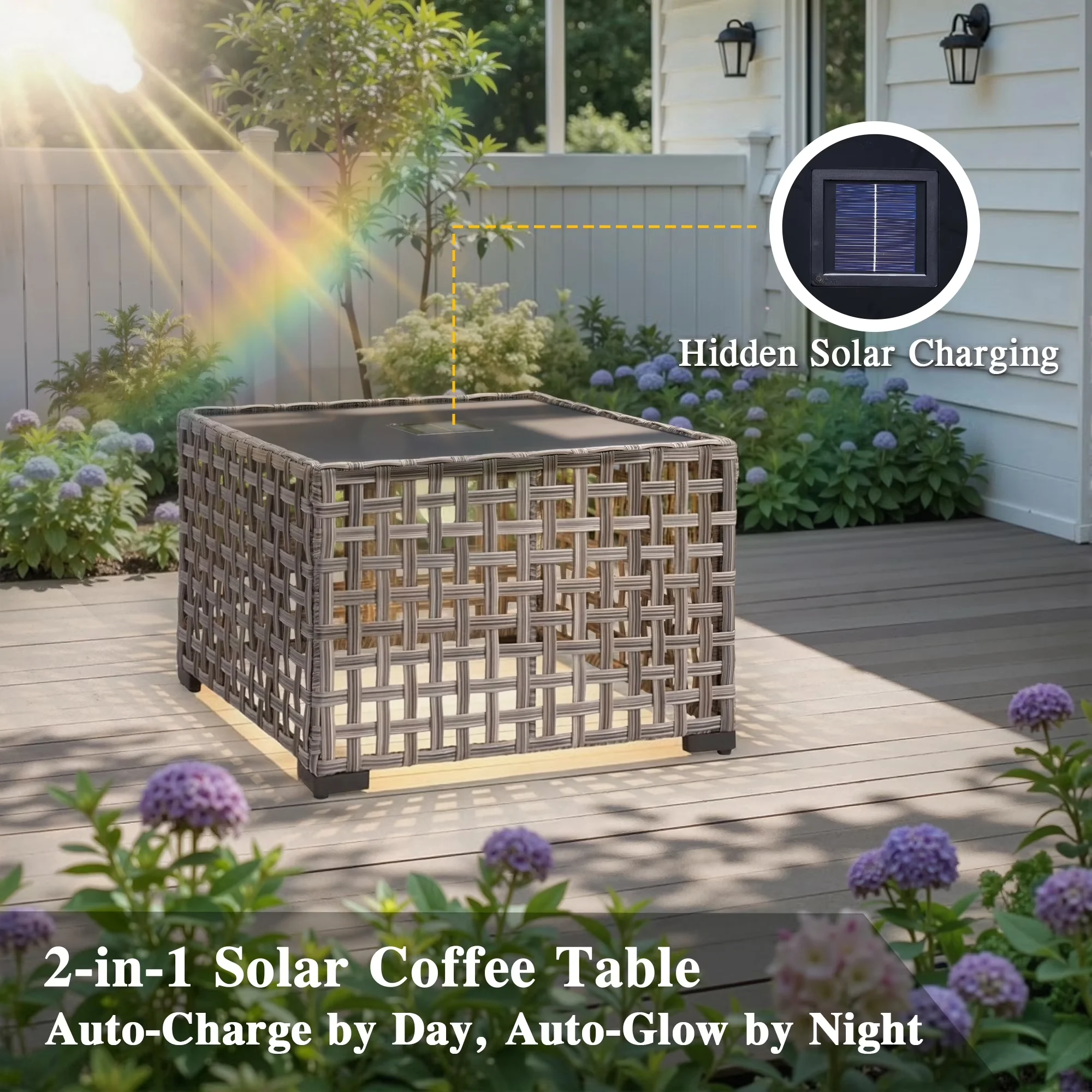 Compact Patio Conversation Set with Weatherproof, Portable - All-Weather Rattan Model 2C5374