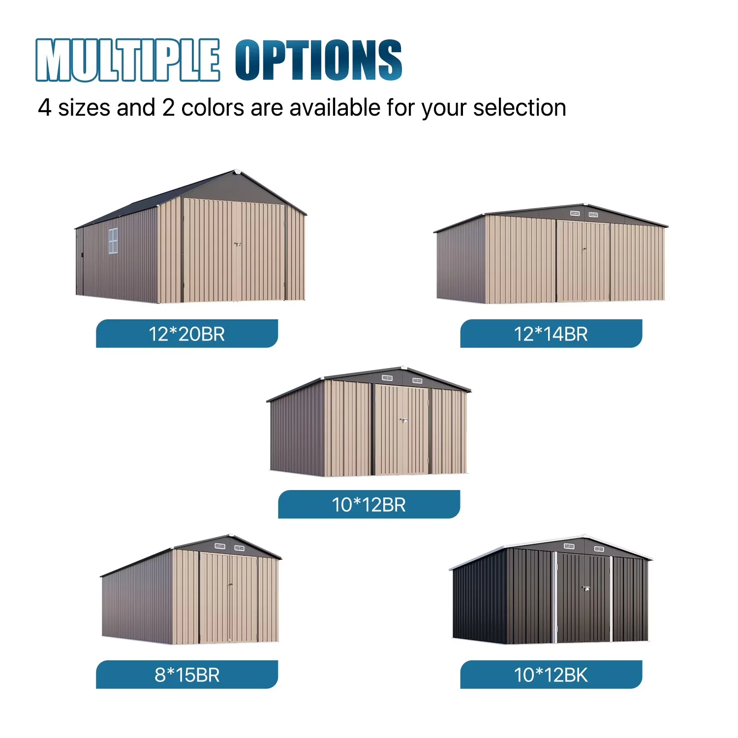 Modern Shed with Water-Resistant, Rust Resistant, Uv Resistant - Metal Brown Model 296E5B