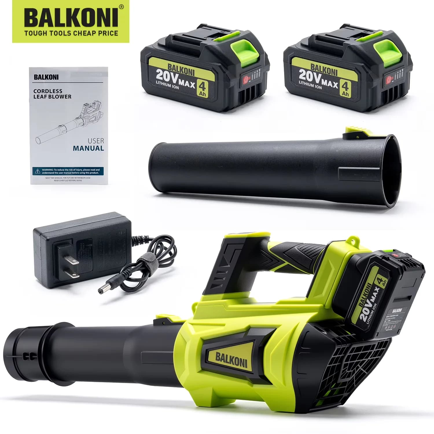 Quality Leaf Blower with Battery, Features 800 CFM air volume, Heavy-Duty Brushless - Model 0897B6