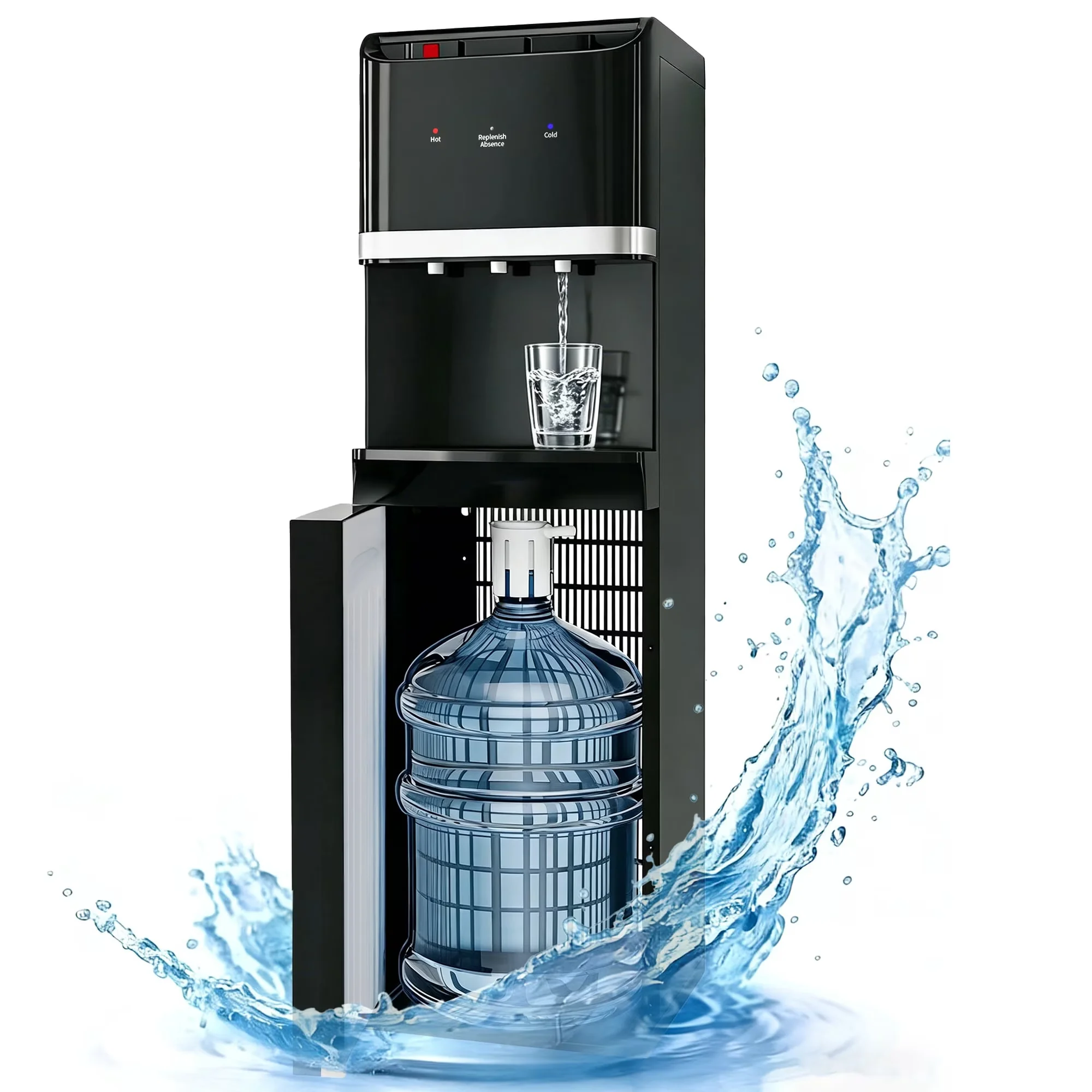 Essential Water Filtration with LED, Energy Saving, Temperature Control - Stainless Steel Black Model BD8C03