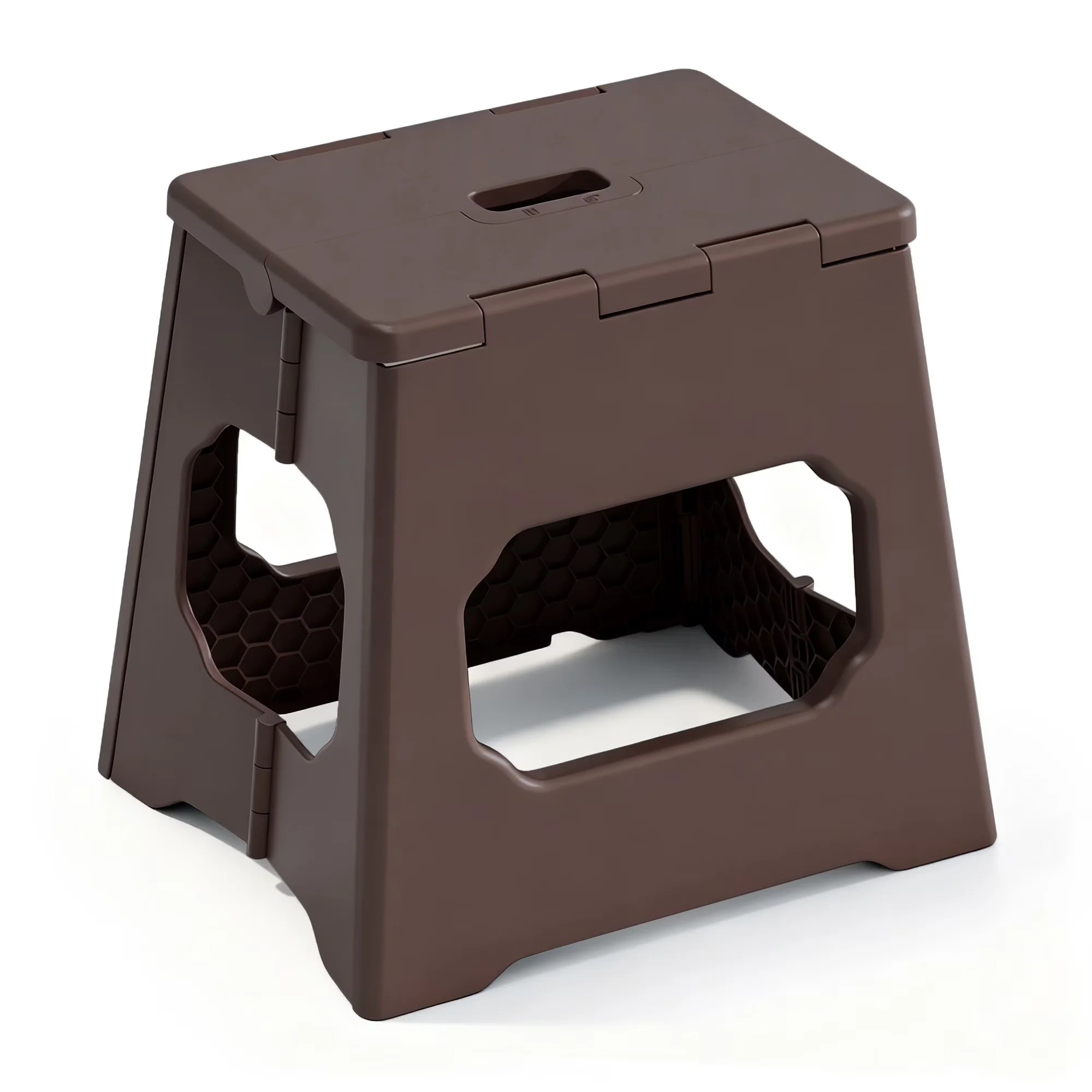 Ladders And Step Stool Compact with Anti-Slip, 13 Inch Folding - Abs Brown Model 02F560