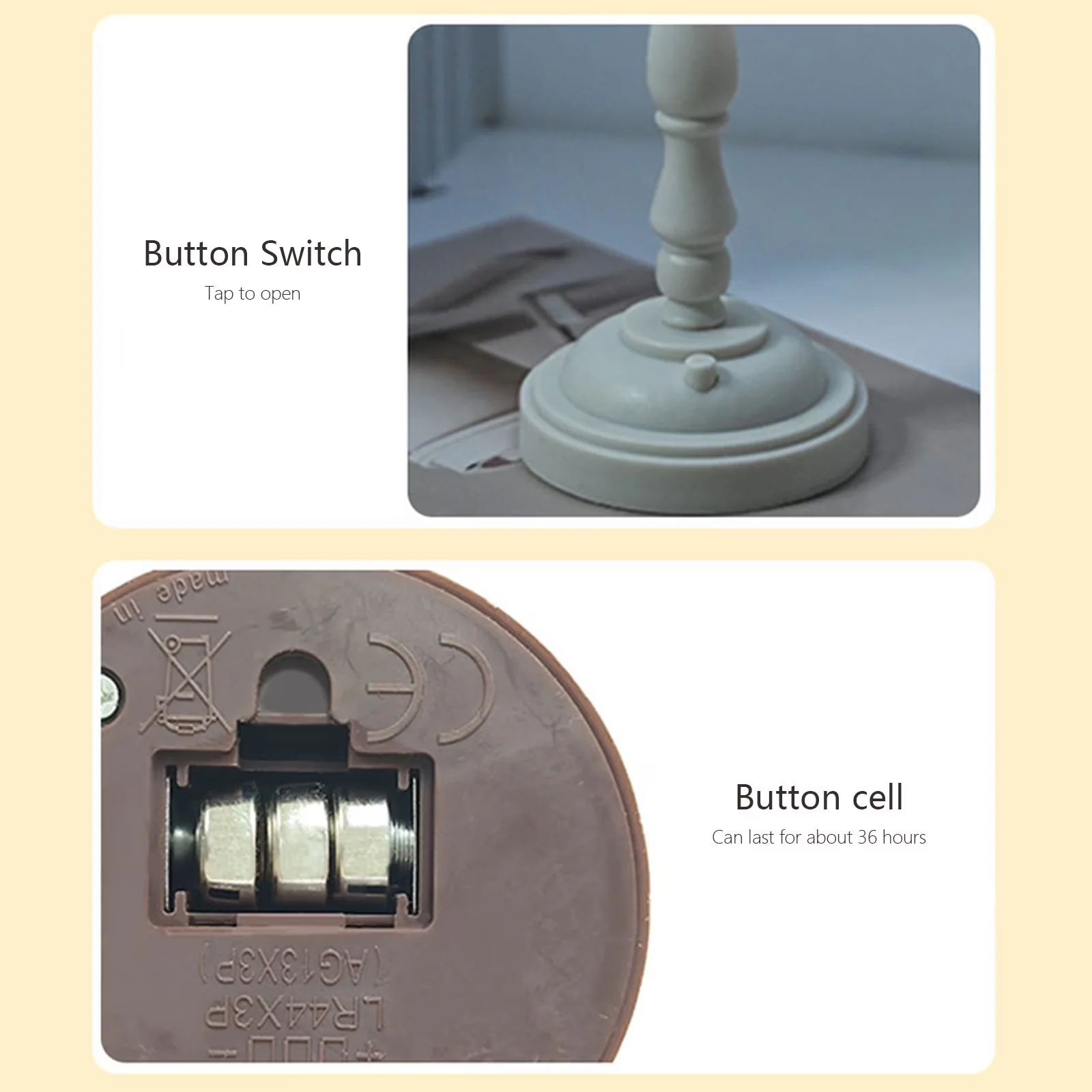 Table Lamp Essential with LED, Battery, Traditional - Multicolor Plastic for Small Model A47EB7