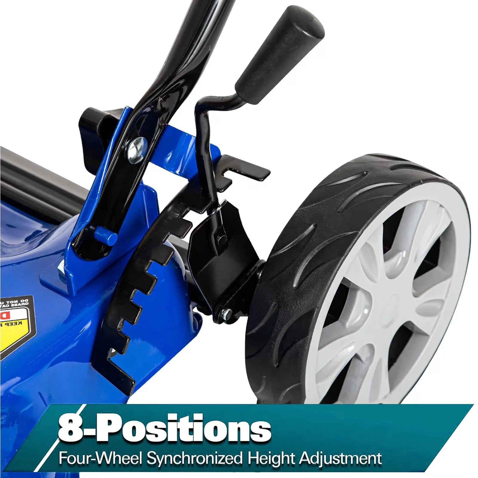 Premium Push Mower with Adjustable Cutting Height, Single Lever Height Adjustment, Tool-Free Adjustments - Blue Model 9B9055