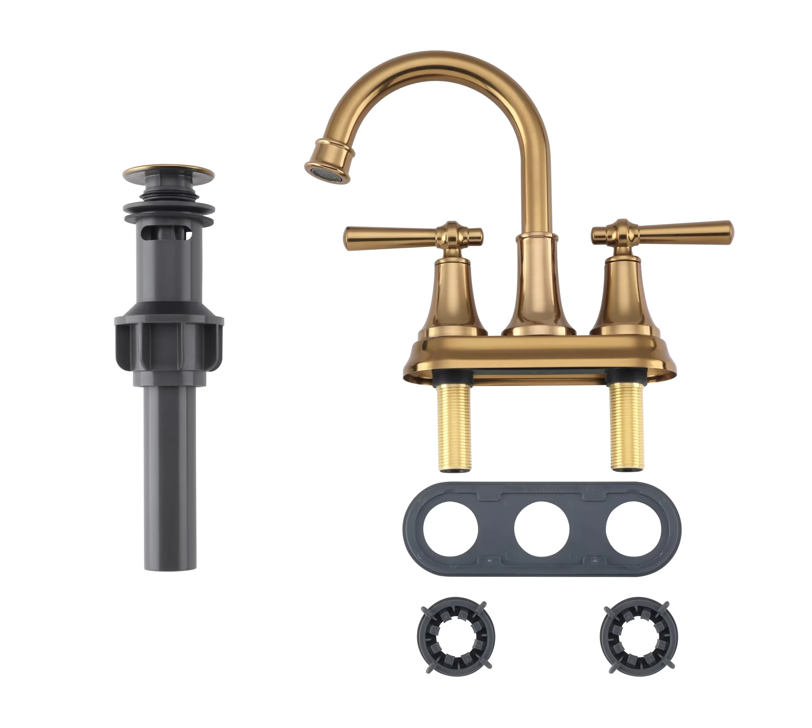 Professional Bathroom Renovation with Pop-Up Drain, Fits 3-hole overflow sinks, Heritage Gold finish - Gold Copper;Zinc;Stainless... Model 6114E1